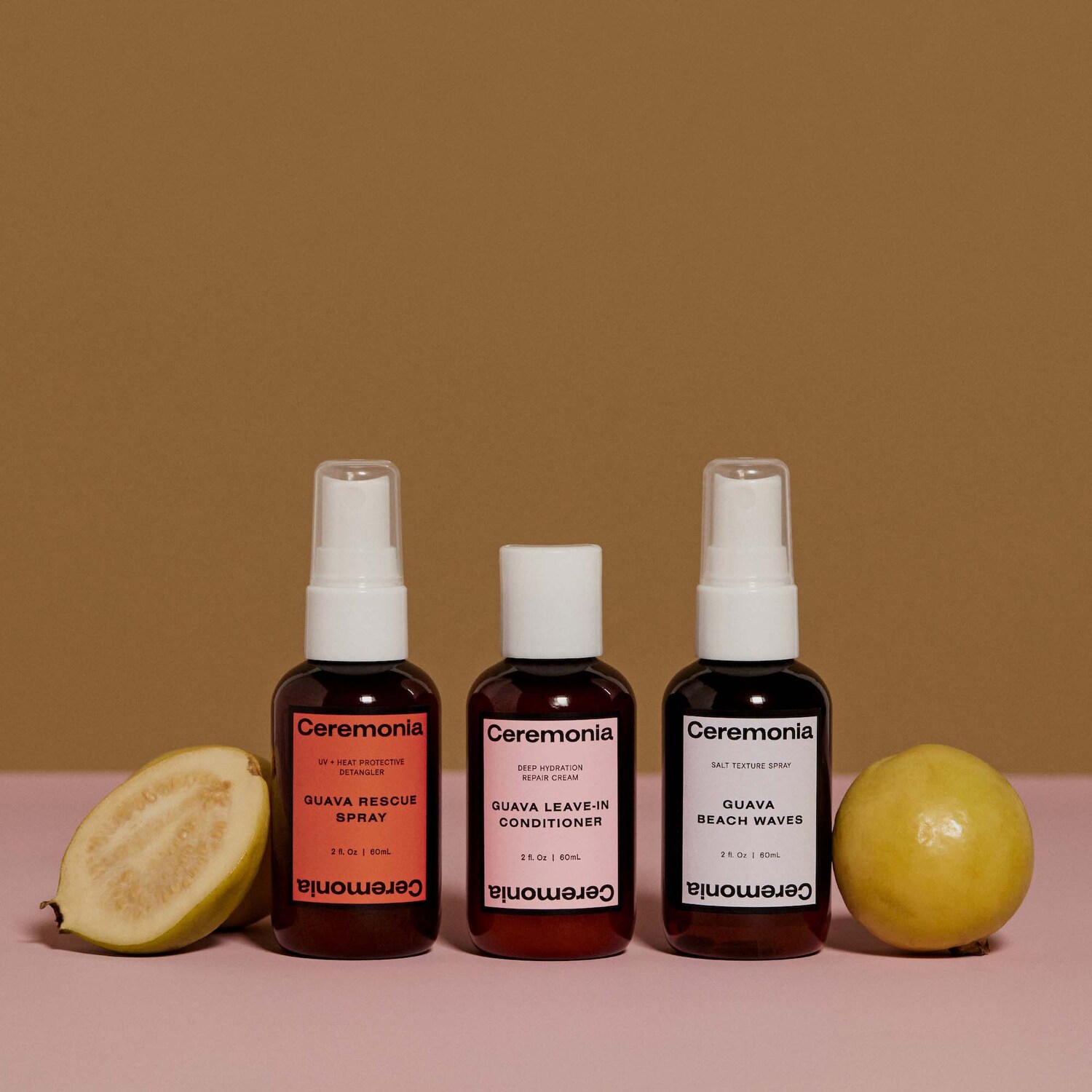 Ceremonia Guava Mini Hair Kit For Heat Protecting, Detangling