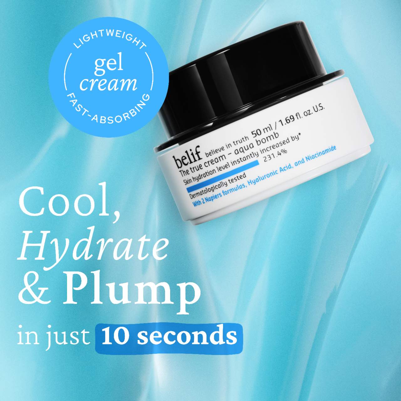 Увлажняющий крем с гиалуроновой кислотой и ниацинамидом belif The True Cream Aqua Bomb — фото 2