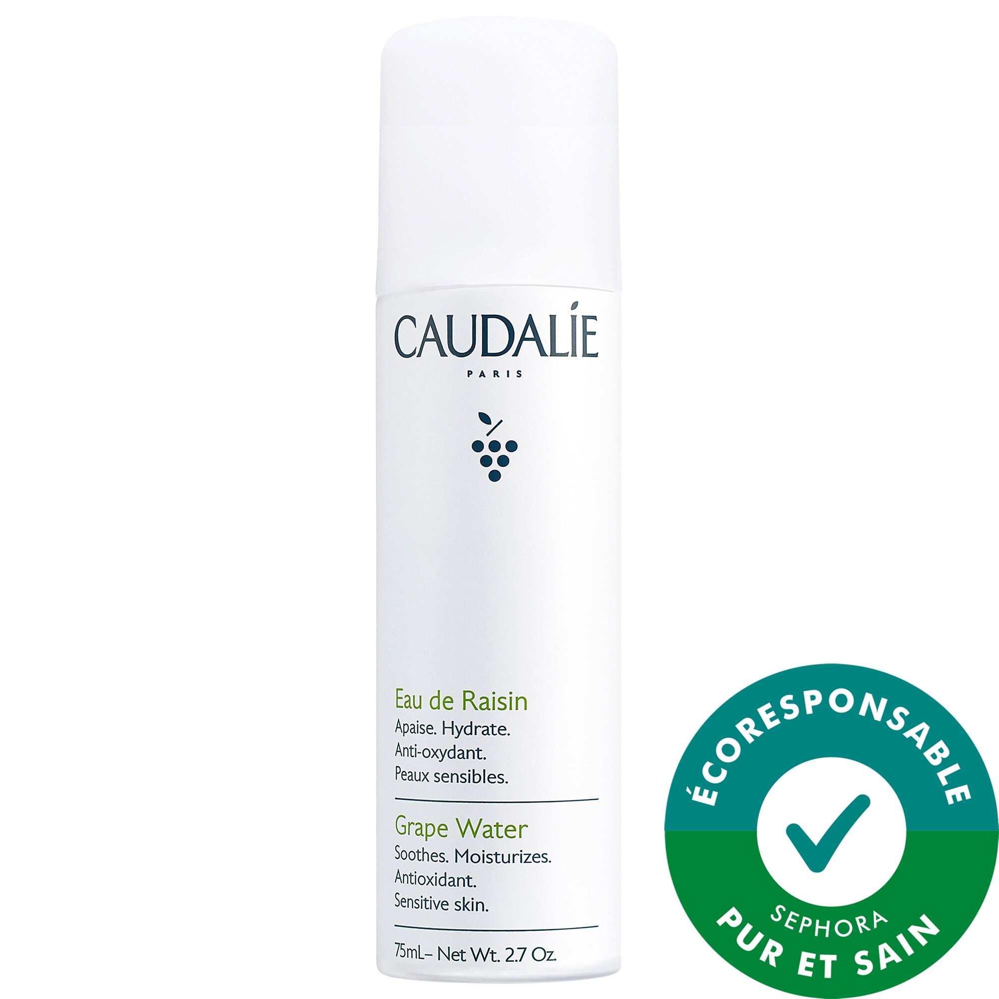 Caudalie Minibrume hydratante pour le visage à l'eau de raisin 2.5 oz / 75 mL