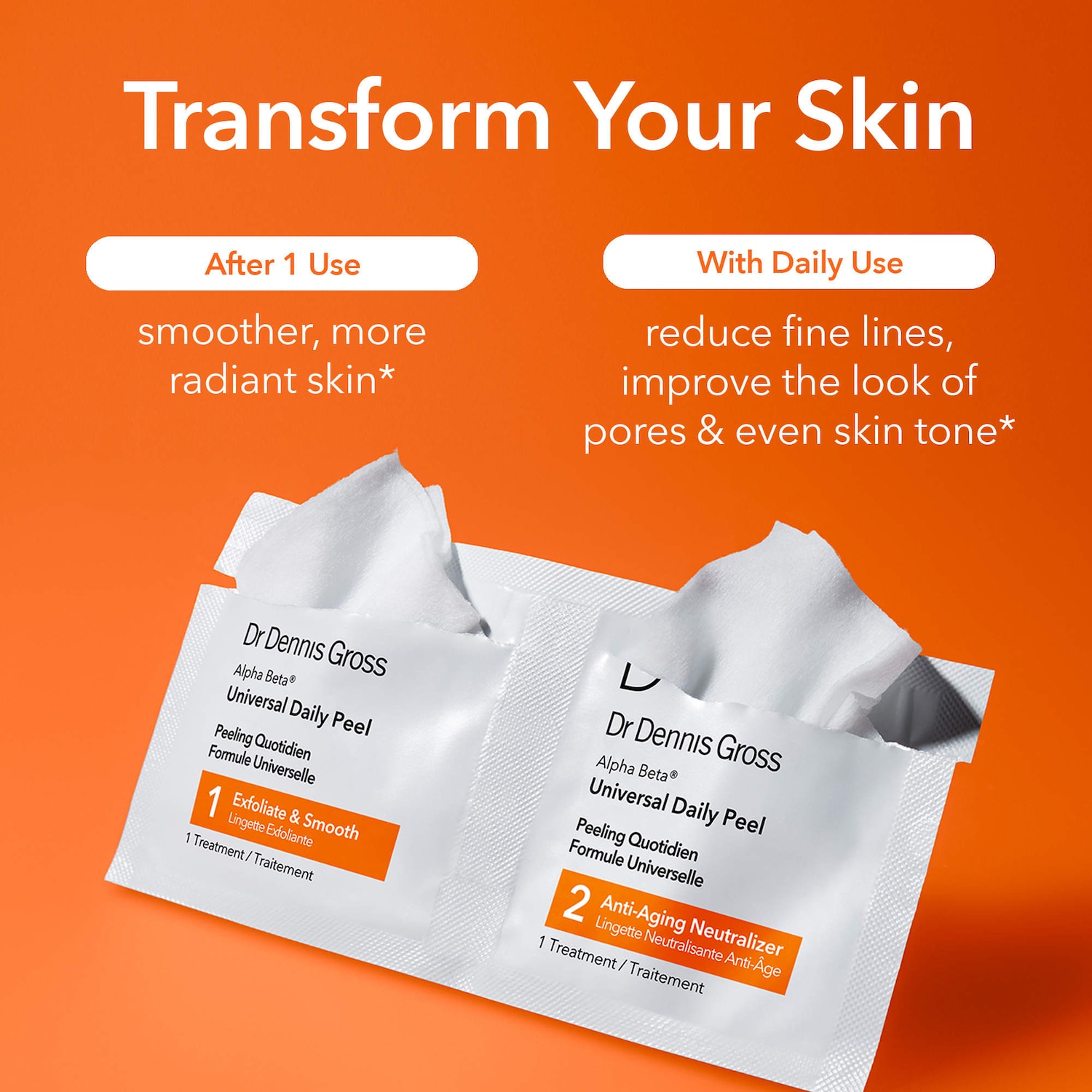Tampons exfoliants quotidiens universels Alpha Beta®