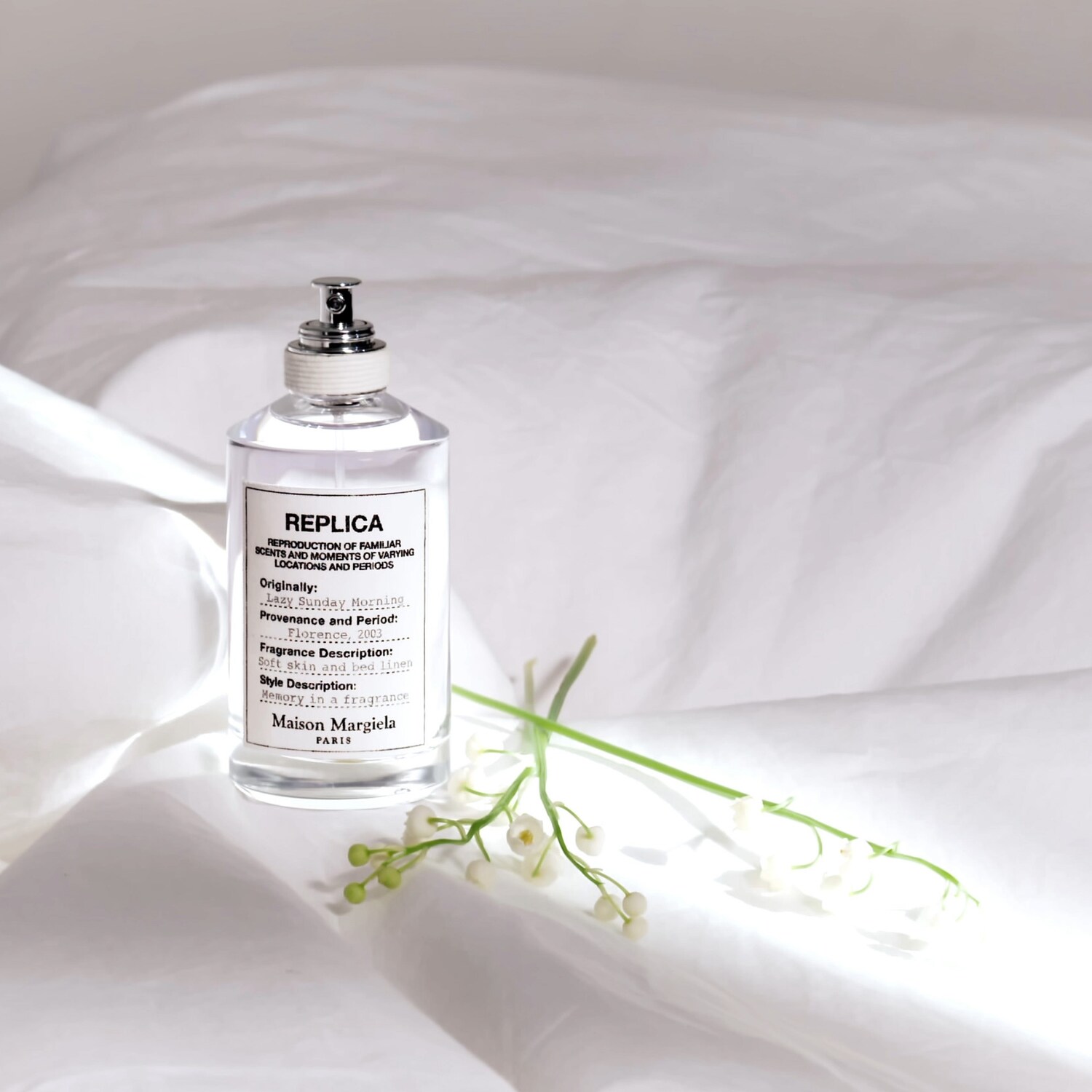 ’REPLICA’ Lazy Sunday Morning Eau de Toilette with White Musk, Lily of the Valley, and Iris