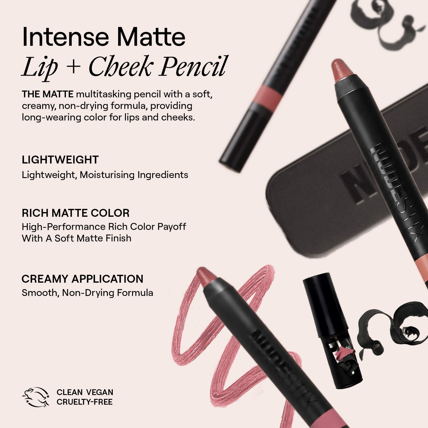 Матовый карандаш для губ и щёк NUDESTIX Intense Matte — фото 5