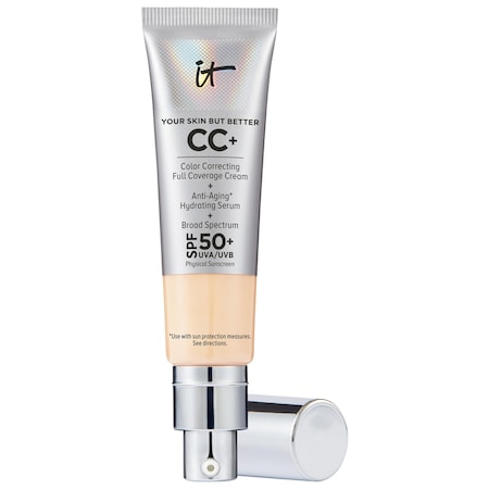 IT COSMETICS CC+ CREAM FULL COVERAGE COLOR CORRECTING FOUNDATION WITH SPF 50+ LIGHT 1.08 OZ/ 32 ML,P411885