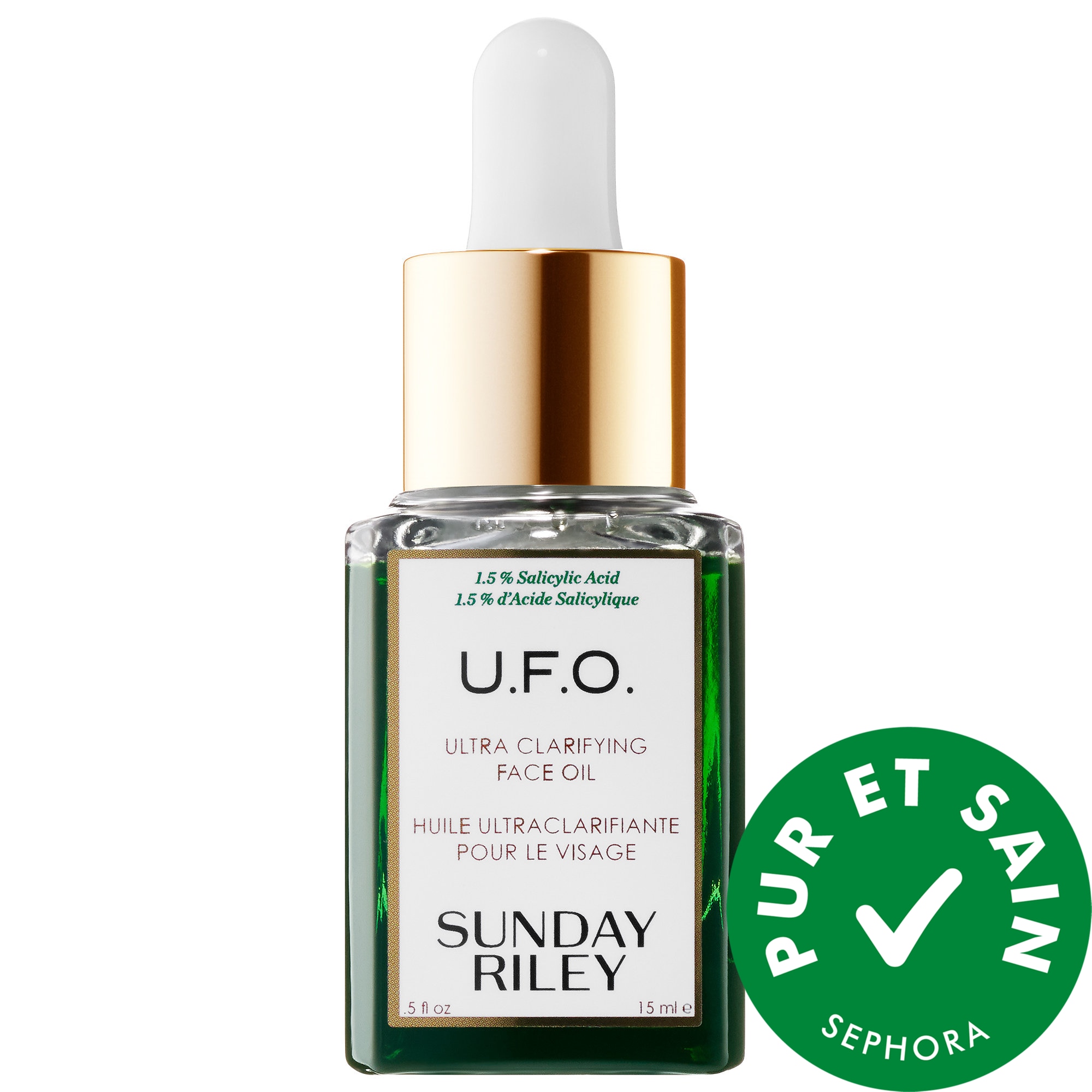 Sunday Riley U.F.O. Soin pour le visage en huile avec acide salicylique (ABH) 0.5 oz/15 mL