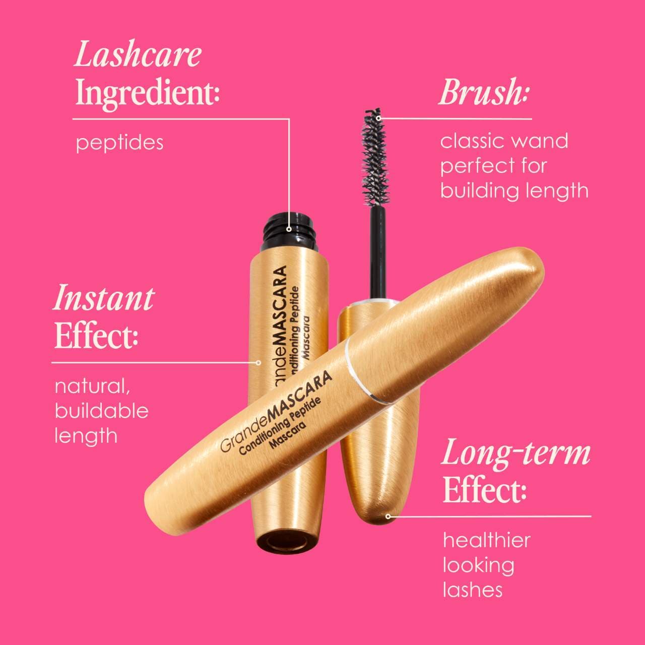 Пептидная тушь для ухода за ресницами Grande Cosmetics GrandeMASCARA — фото 6