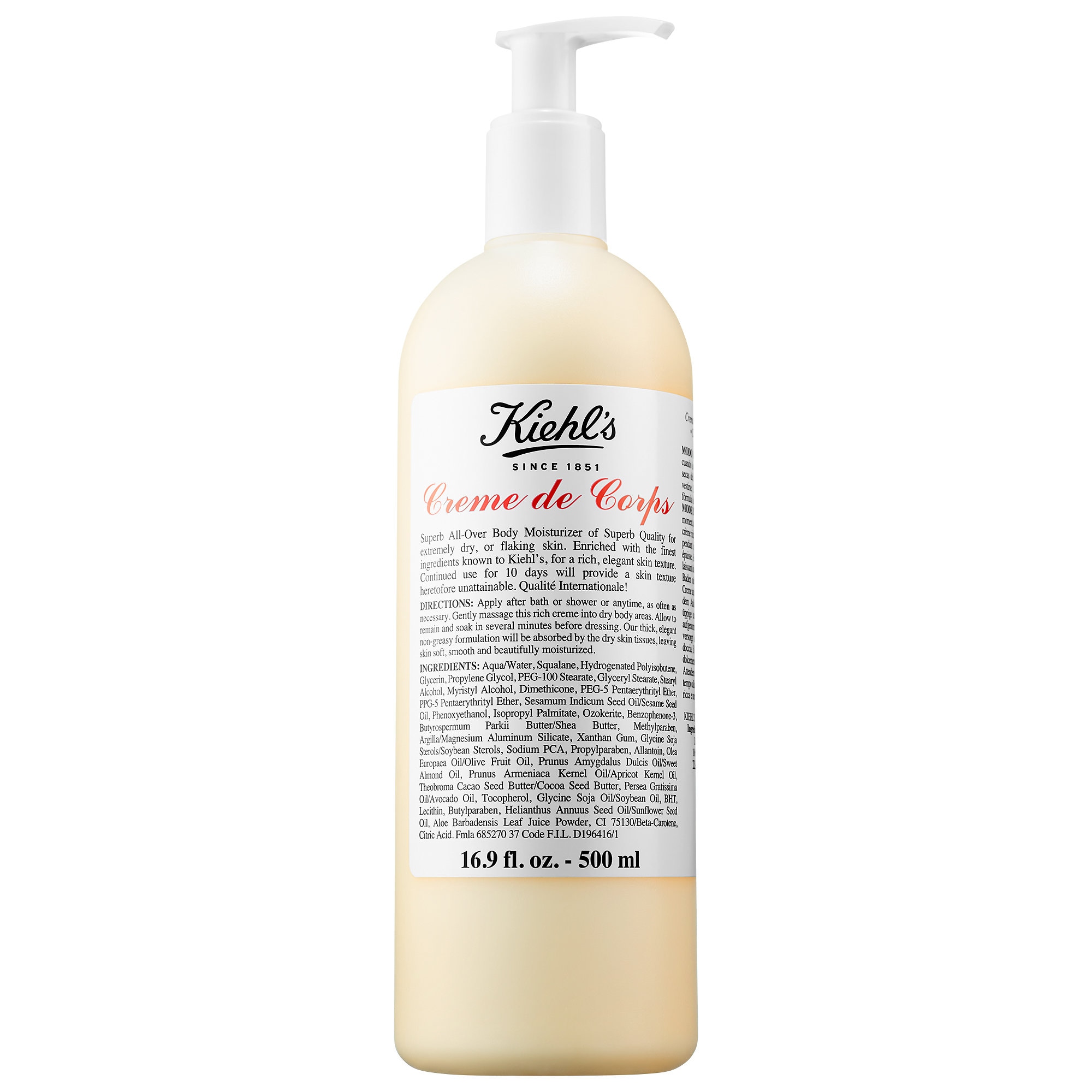 Kiehl's Since 1851 Crème de Corps Refillable Hydrating Body Lotion with Squalane oz/ ml