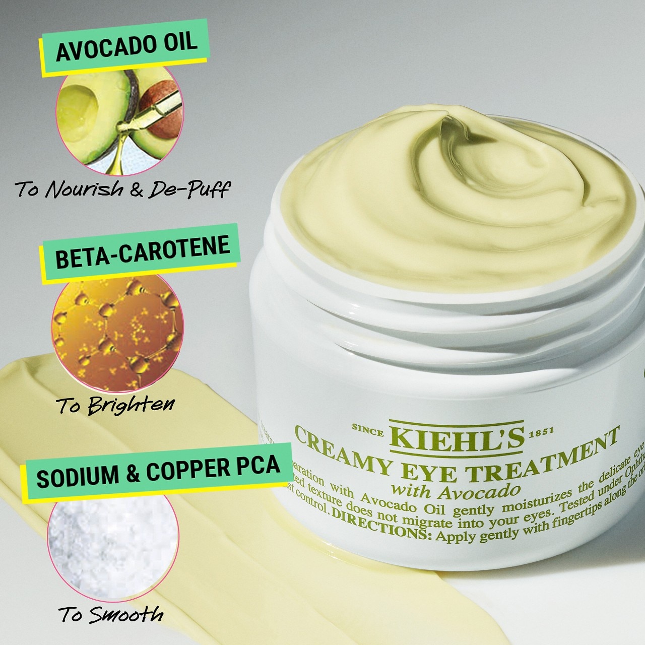 Kiehl's Since 1851 Мини-версия крема для кожи вокруг глаз Kiehl's с авокадо, осветляющего и против отёков — фото 3