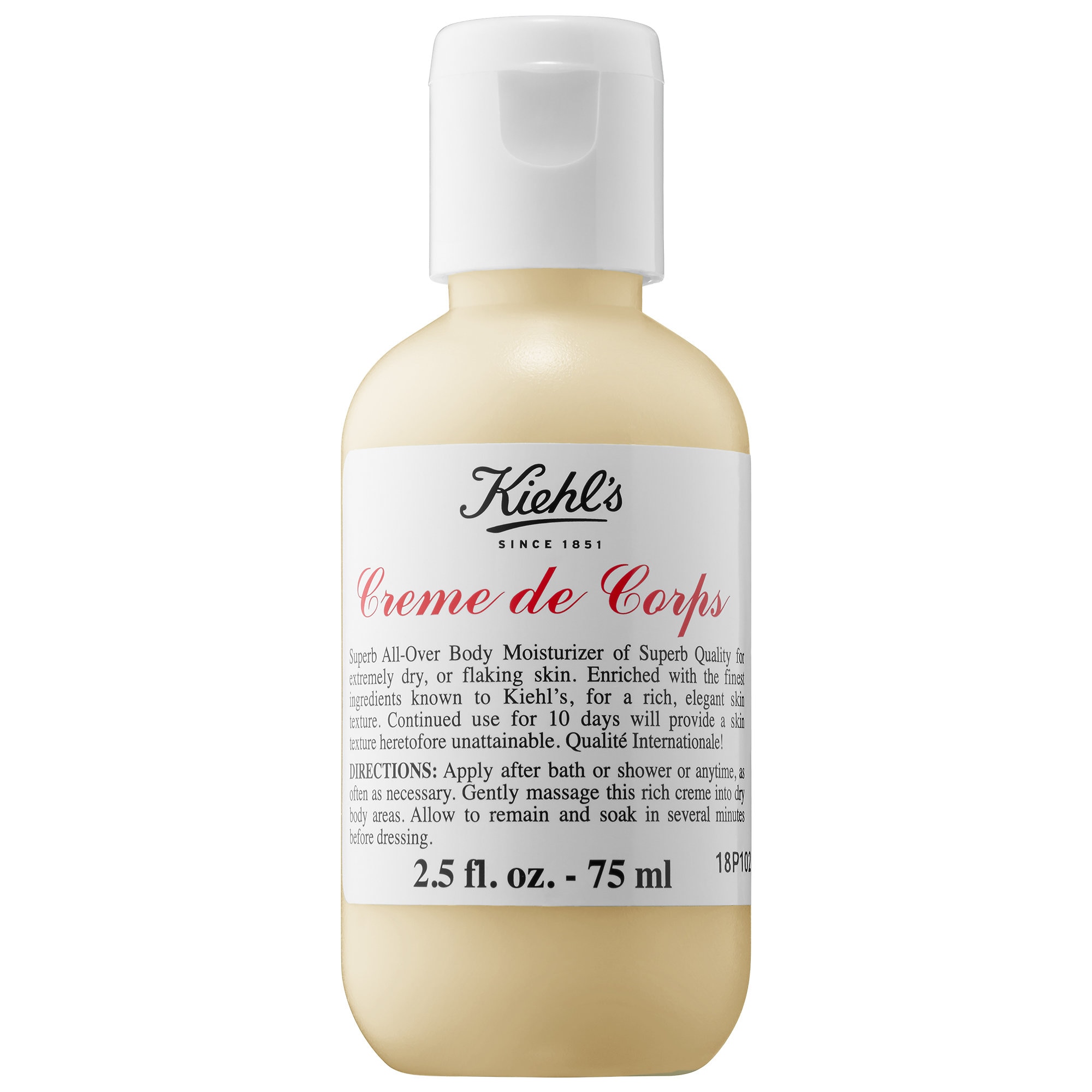 Kiehl's Since 1851 Mini Crème de Corps Hydrating Body Lotion with Squalane 2.5 oz/ 75 mL