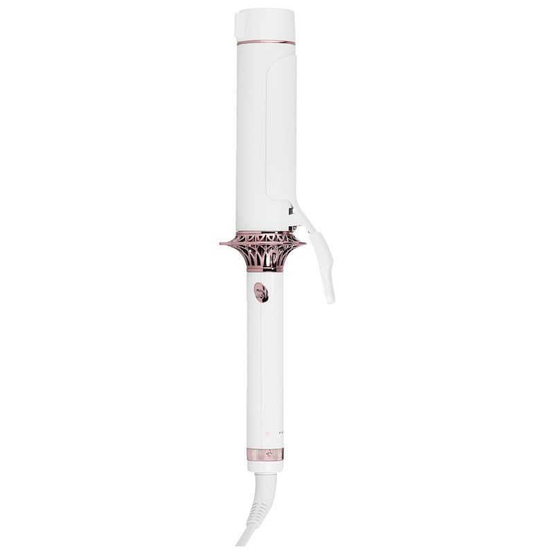 BodyWaver 1.75” Professional Ceramic Styling Iron for Waves and Volume (White & Rose Gold)