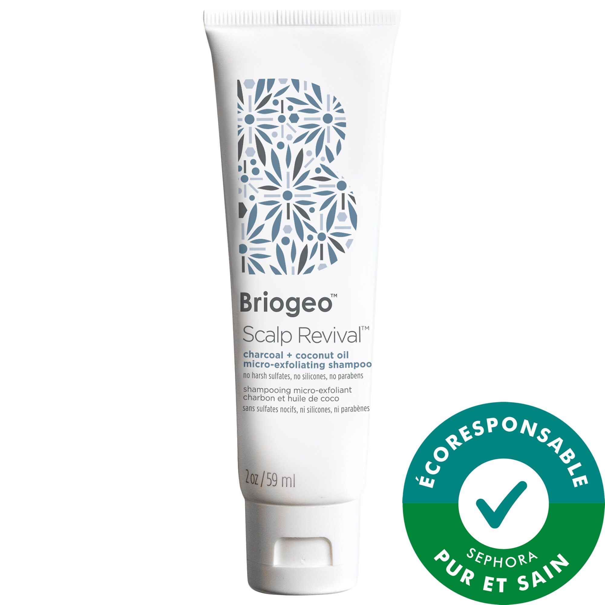 Briogeo Mini Shampoing micro-exfoliant Charbon + Huile de noix de coco Scalp Revival 2 oz/ 59 mL