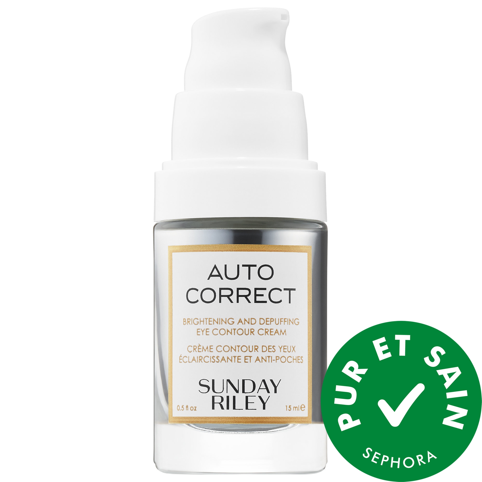 Sunday Riley Crème éclat + anti-poche contour des yeux Auto Correct 0.5 oz/ 15 mL