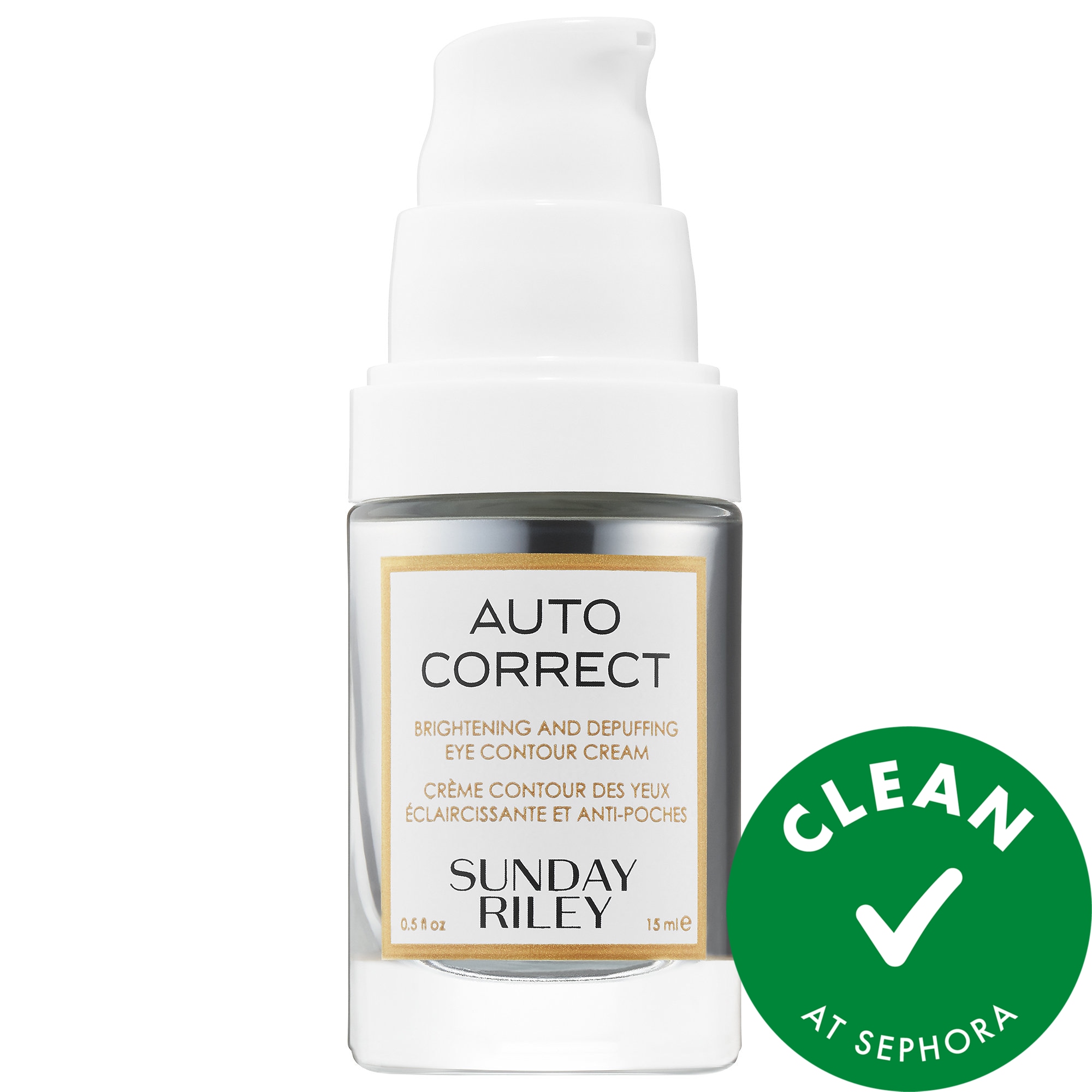 Sunday Riley Autocorrect Brightening and Depuffing Eye Contour Cream 0.5 oz/ 15 mL