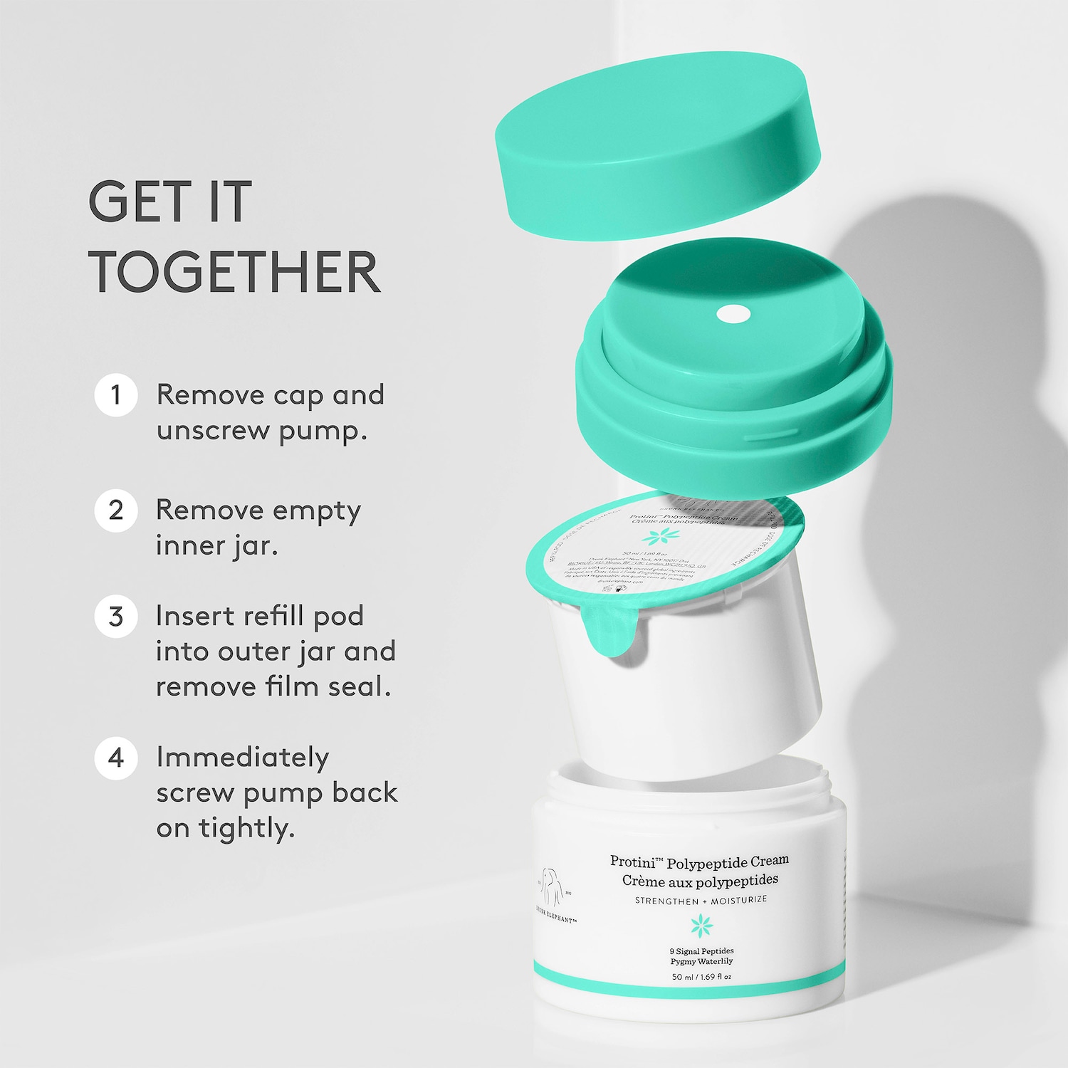 Hydratant raffermissant polypeptidique Protini™ rechargeable