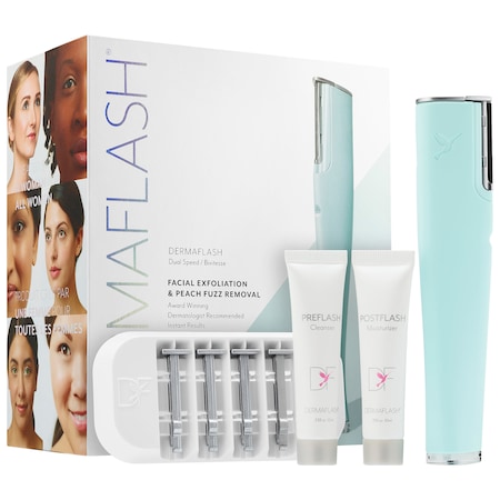 Dermaflash Luxe+ Advanced Sonic Dermaplaning + Peach Fuzz Removal Blue