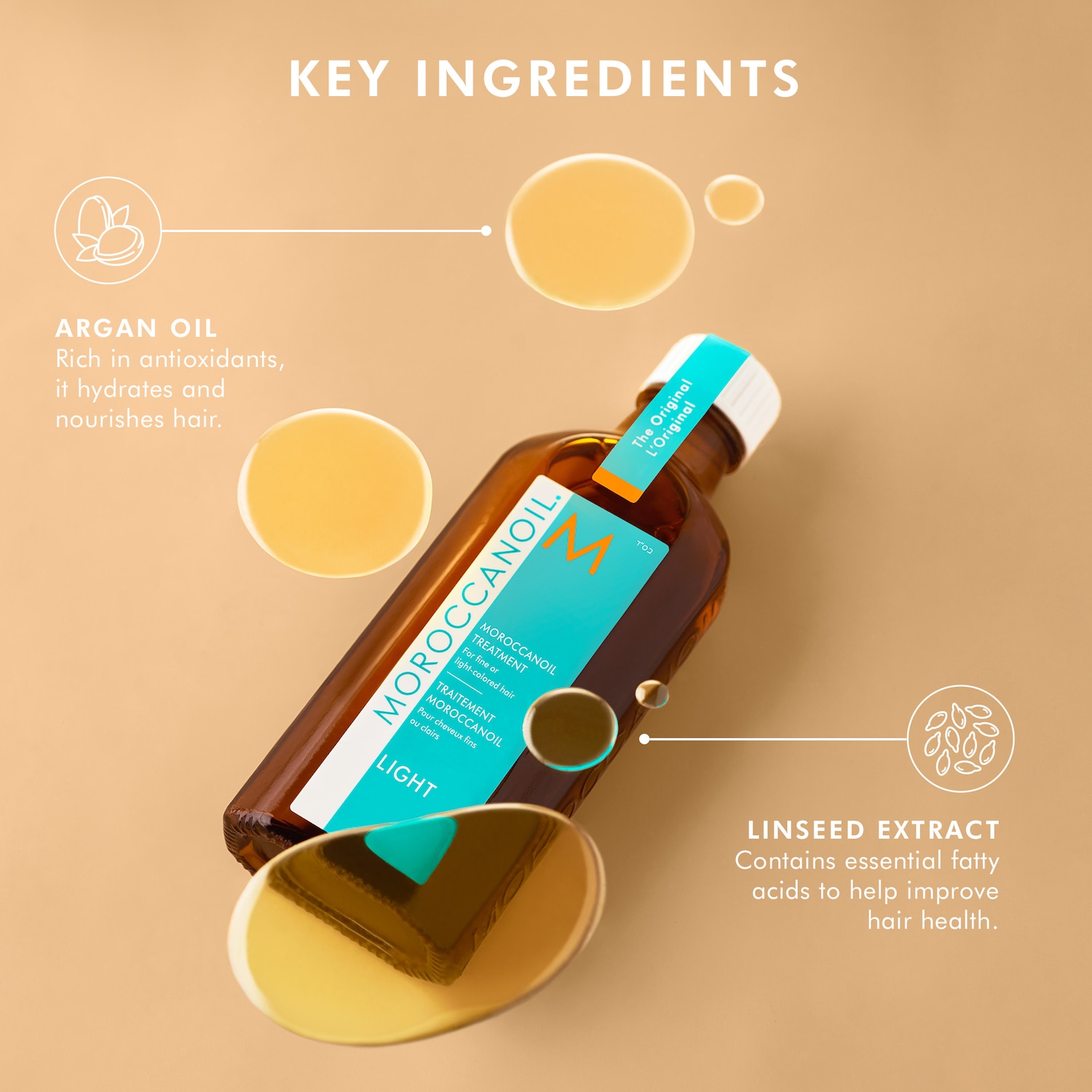 Huile capillaire légère Moroccanoil pour cheveux fins