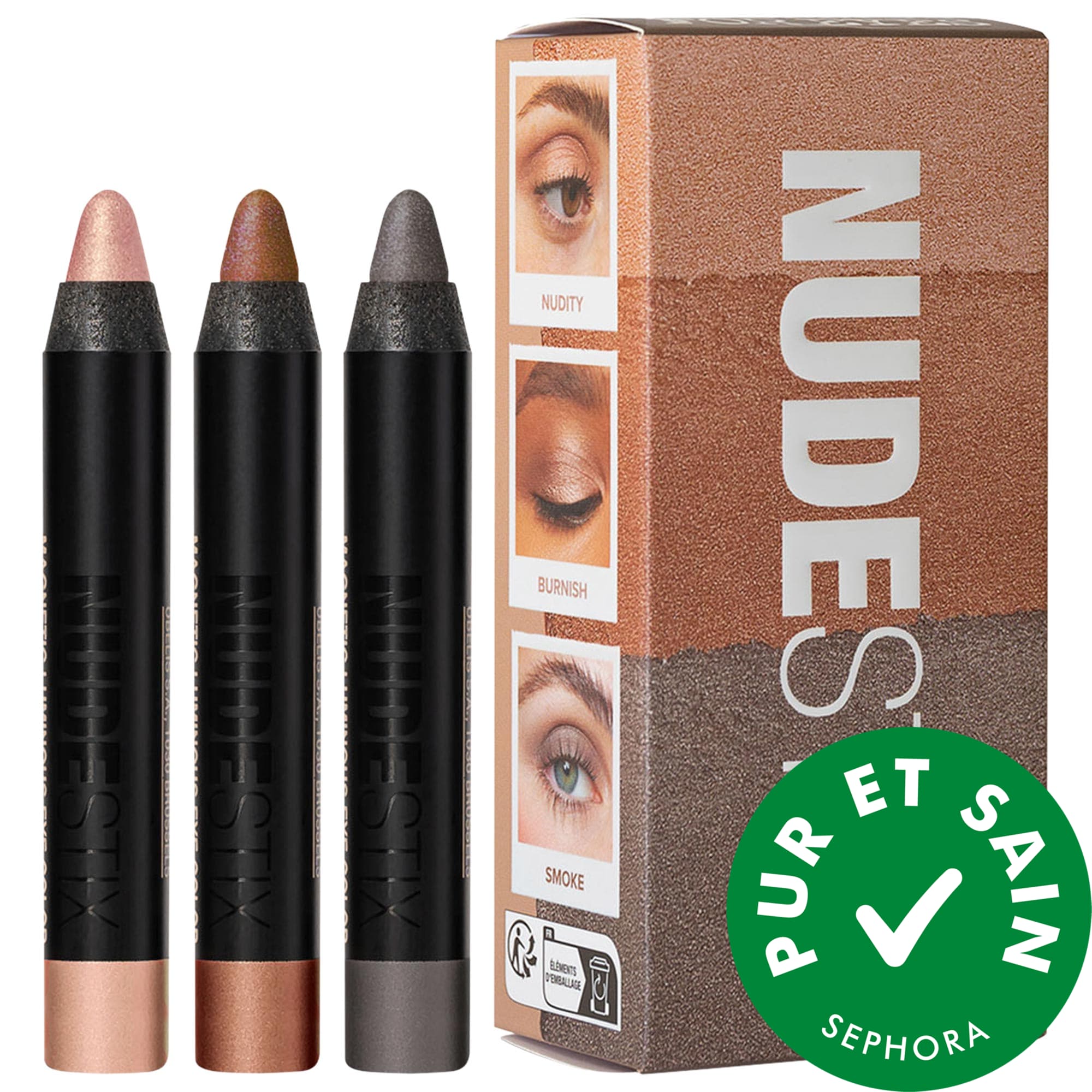 NUDESTIX Neutres métalliques pour les yeux 3 x .088 oz/ 2.5 g