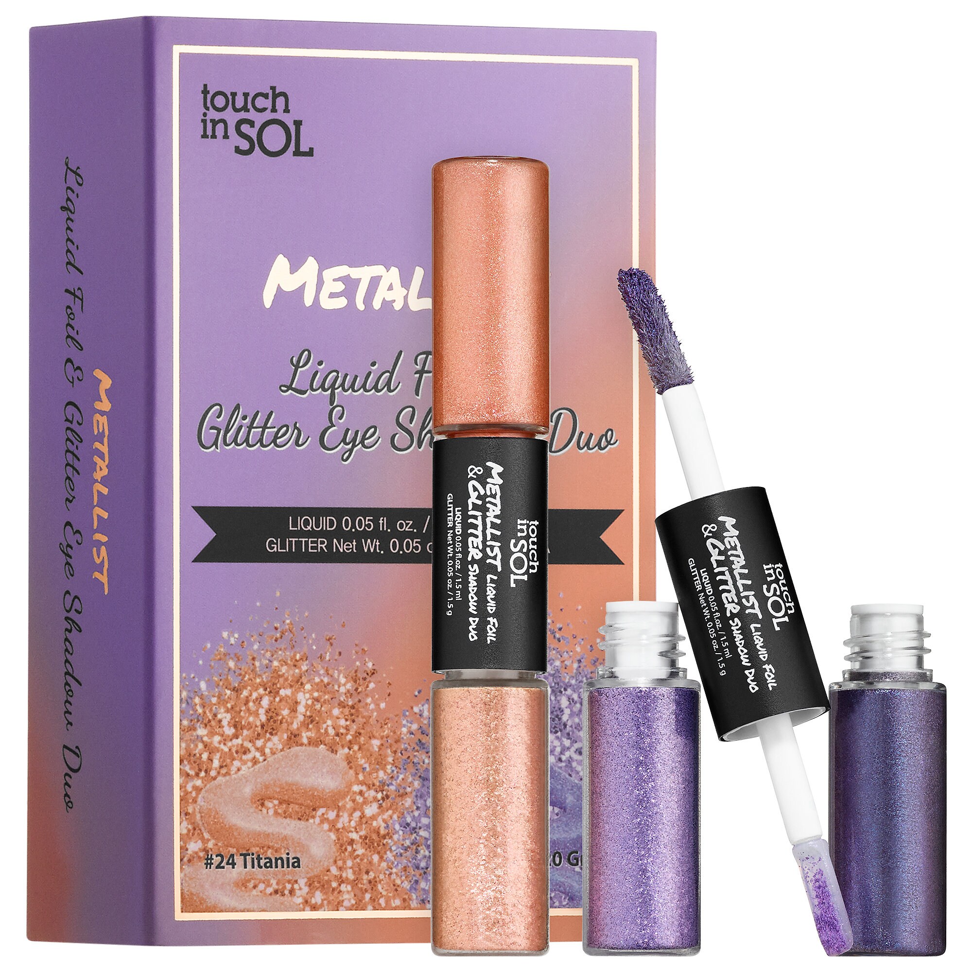 Metallist Liquid Foil & Glitter Eyeshadow Duo Mini Kit Touch In Sol