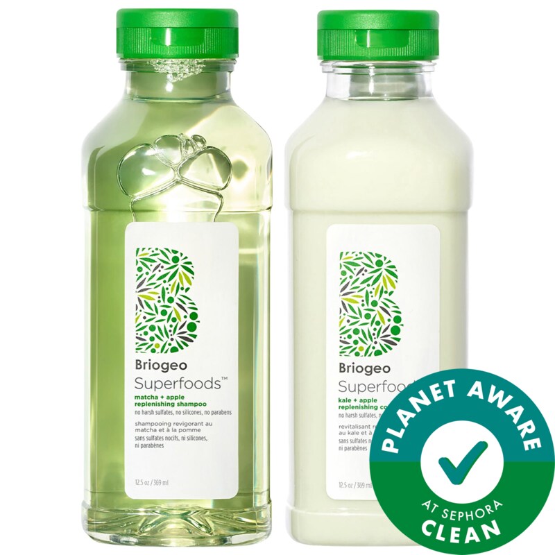 Superfoods Apple, Matcha + Kale Replenishing Shampoo + Conditioner Duo