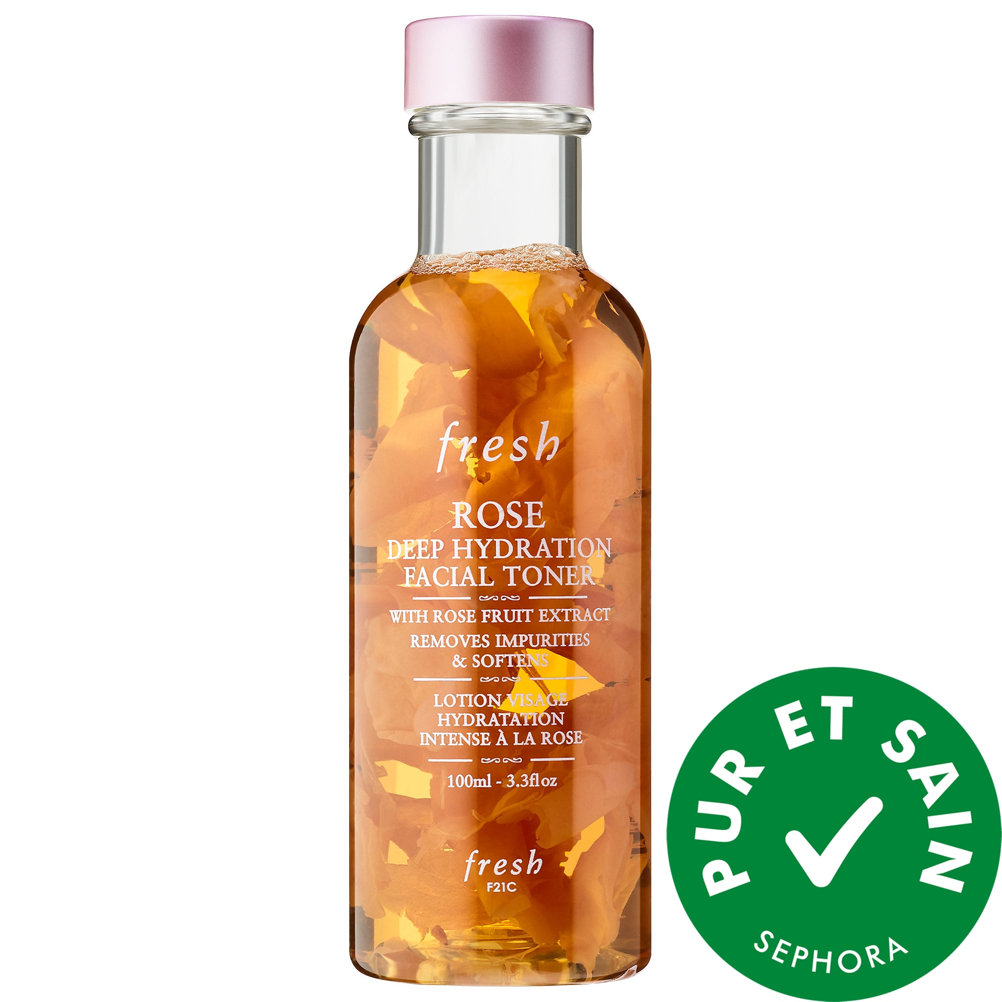fresh Lotion tonique hydratation profonde à la rose et l'acide hyaluronique 3.3 oz/ 100 mL
