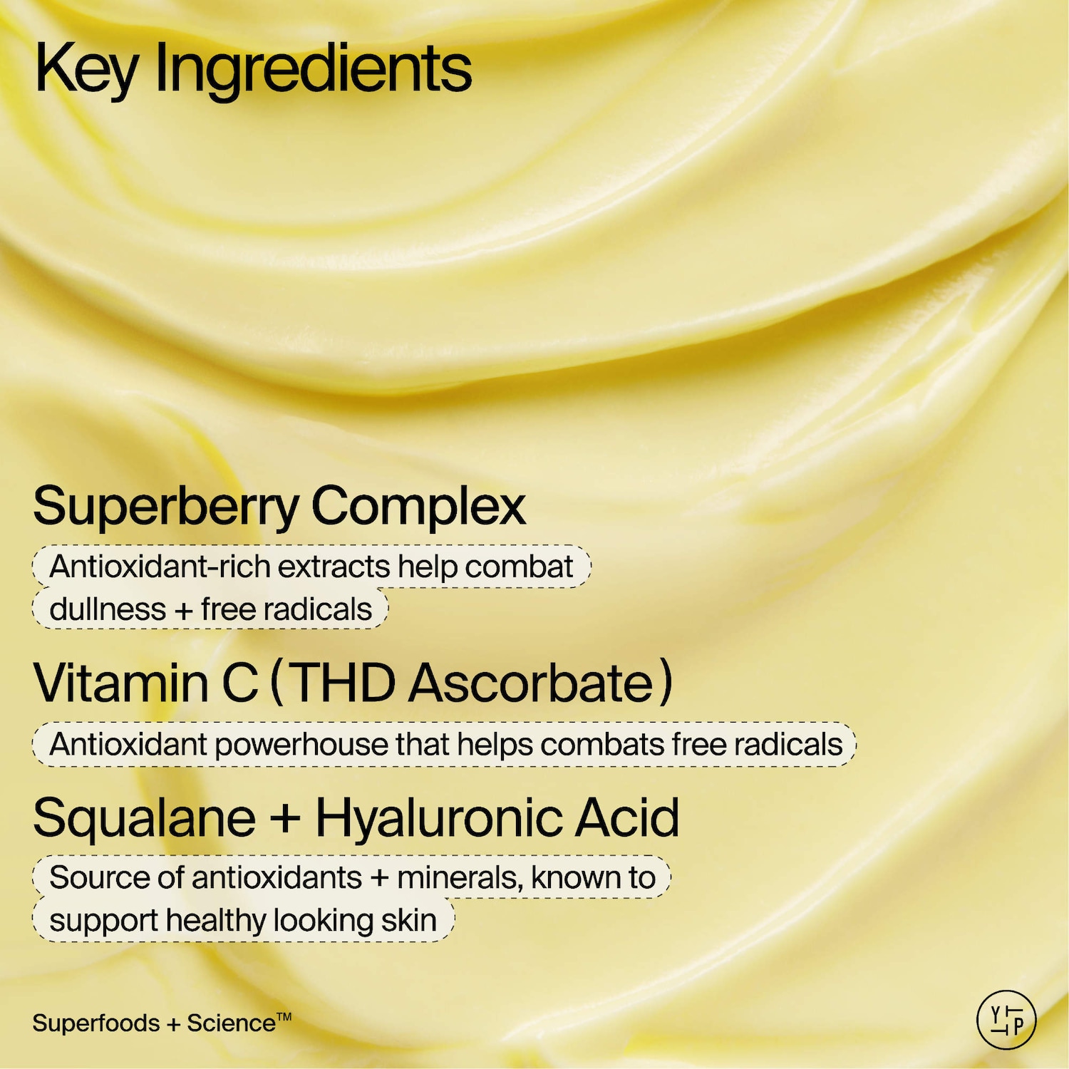 Crème de nuit et masque avec vitamine C Superberry Hydrate + Glow Dream