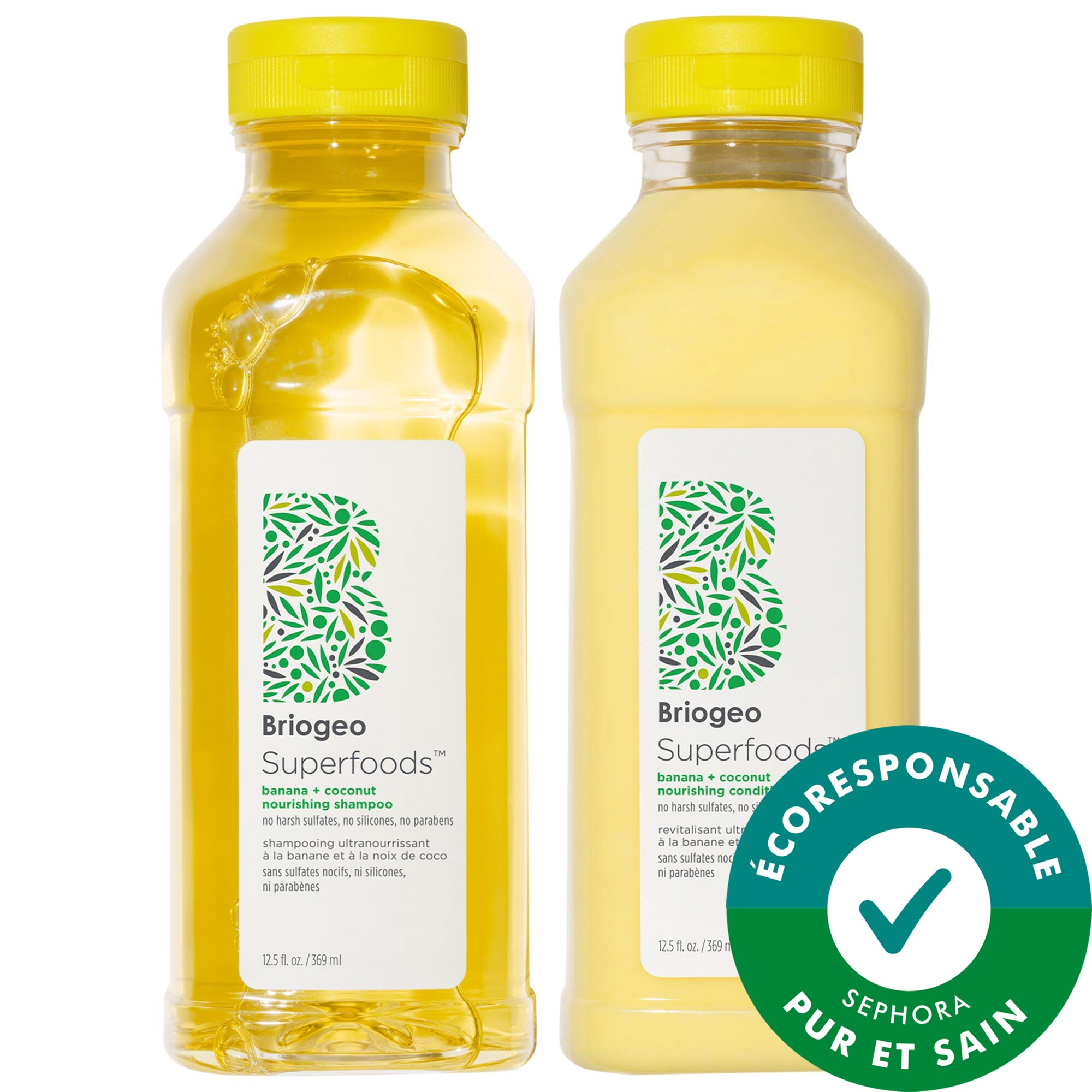 Briogeo Duo de shampoing revitalisant nourrissant à la banane, noix de coco Superfoods pour cheveux secs