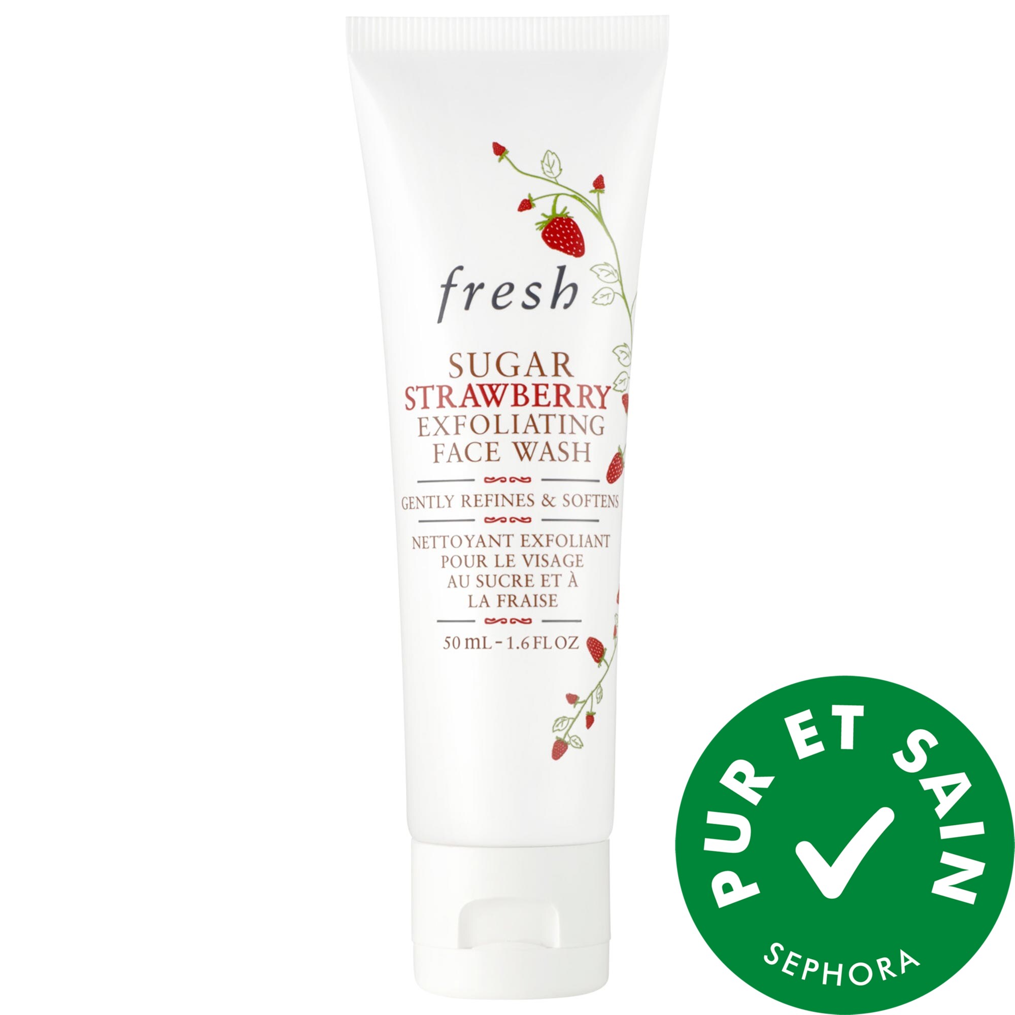 fresh Mini-nettoyant visage exfoliant au sucre et à la fraise 1.6 oz / 50 ml