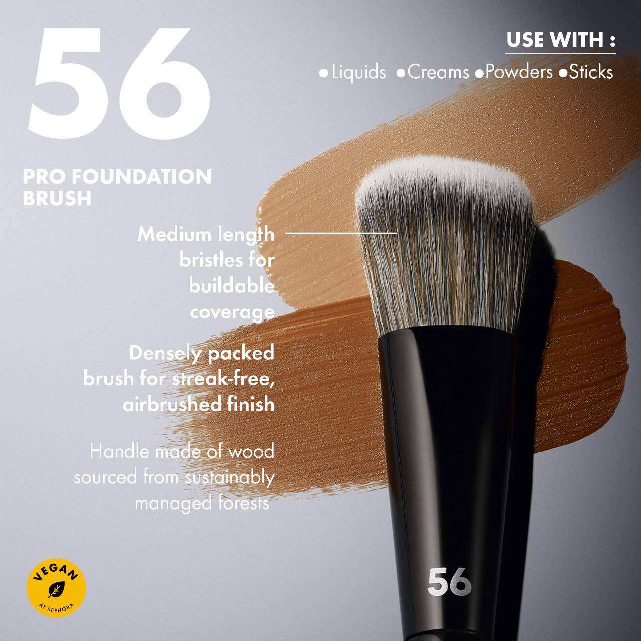 Кисть для тонального крема Sephora Collection Pro #56 — фото 2