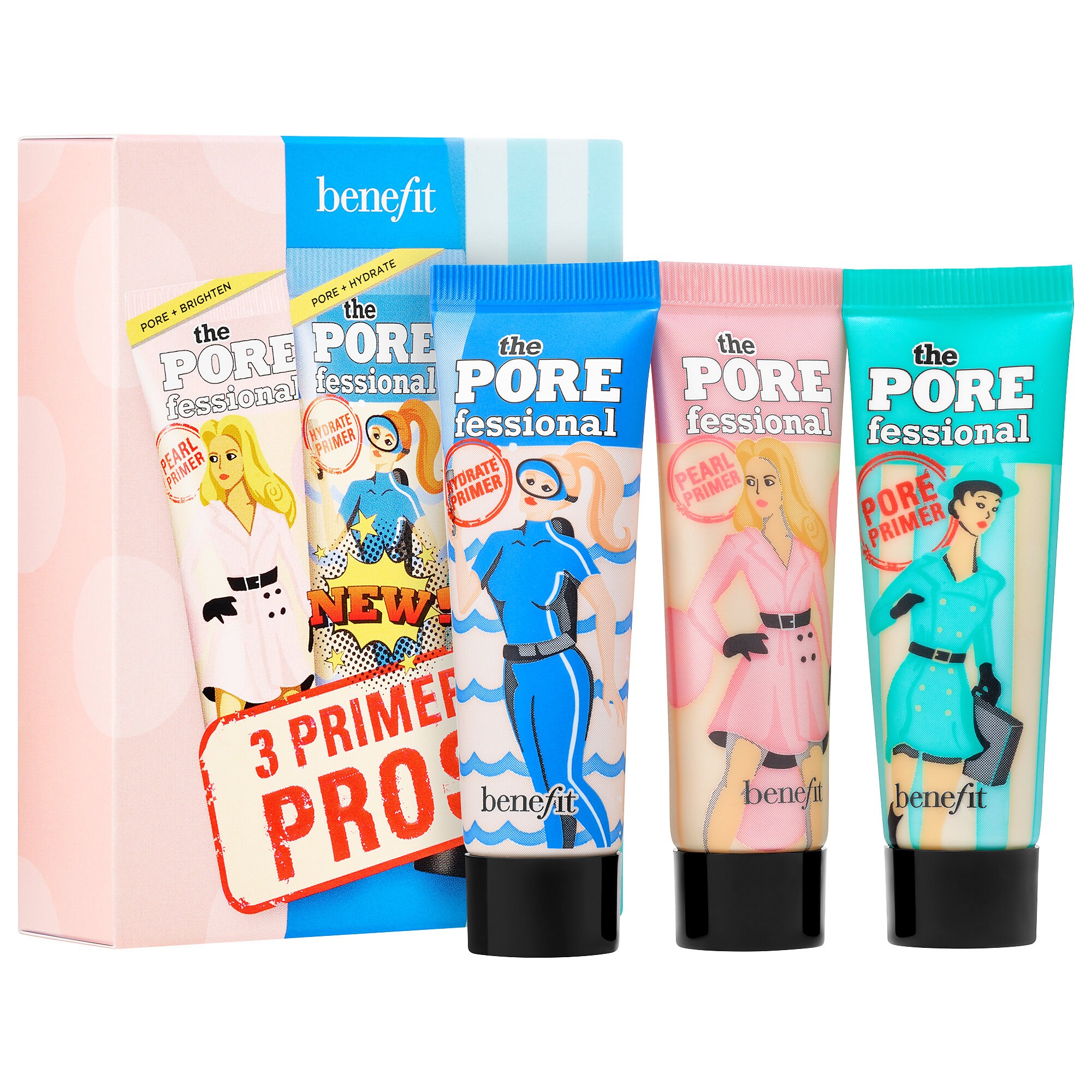 Benefit Cosmetics 3 Primer Pros Face Primer Mini Set ModeSens