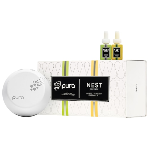The Pura Smart Home Fragrance Diffuser Set is a modern and innovative device that allows users to effortlessly create a pleasant and inviting ambiance in their homes. This sleek and compact diffuser utilizes cutting-edge technology to disperse fragrance throughout the space, transforming it into a soothing sanctuary.