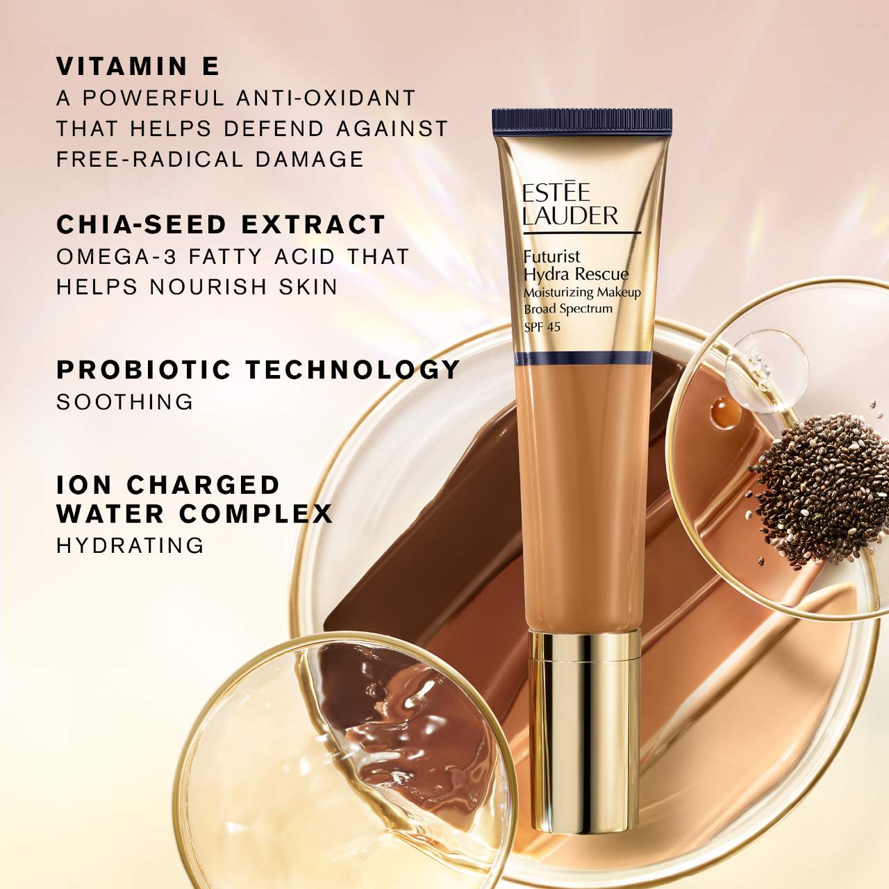 Futurist Hydra Rescue Moisturizing Foundation SPF 45 with Vitamin E