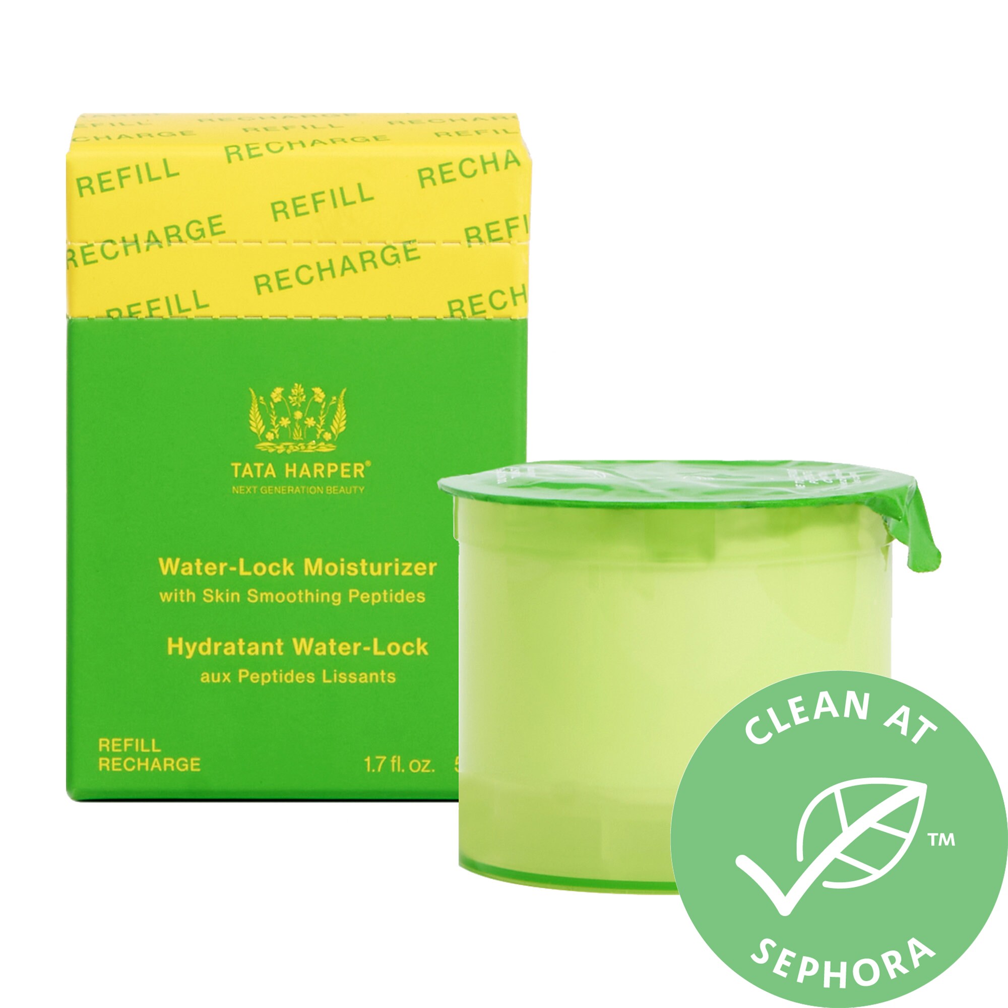 TATA HARPER WATER-LOCK REFILLABLE MOISTURIZER WITH SKIN-SMOOTHING PEPTIDES & HYALURONIC ACID 1.7 OZ/ 50 ML REFIL
