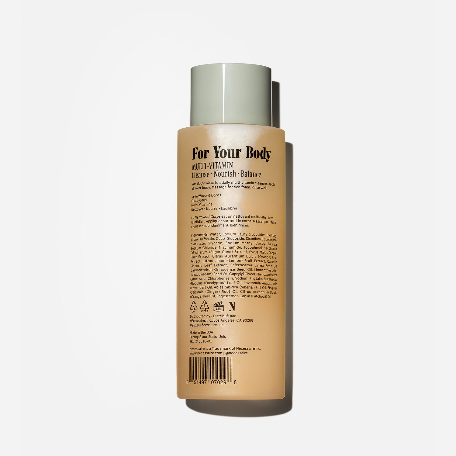 Питательный гель для душа с ниацинамидом Nécessaire The Body Wash Eucalyptus — фото 2