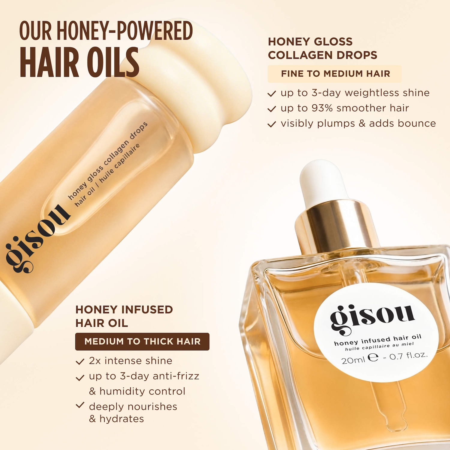 Mini Honey Infused Hair Oil - Gisou | Sephora