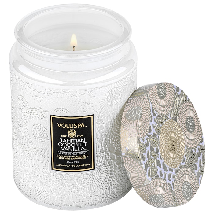 Tahitian Coconut Vanilla Glass Jar Candle VOLUSPA Sephora