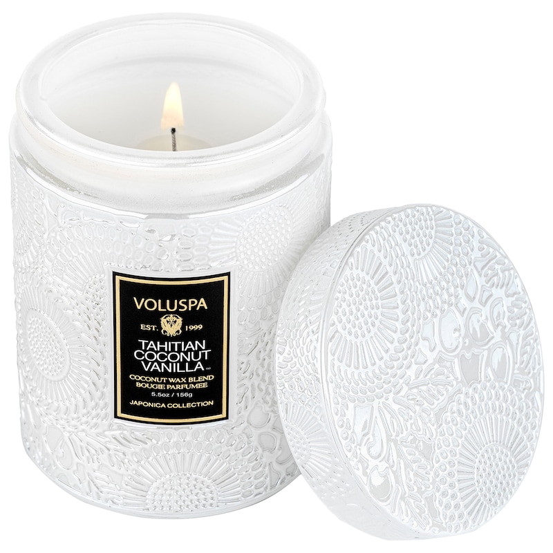 Tahitian Coconut Vanilla Glass Jar Candle thumbnail 2