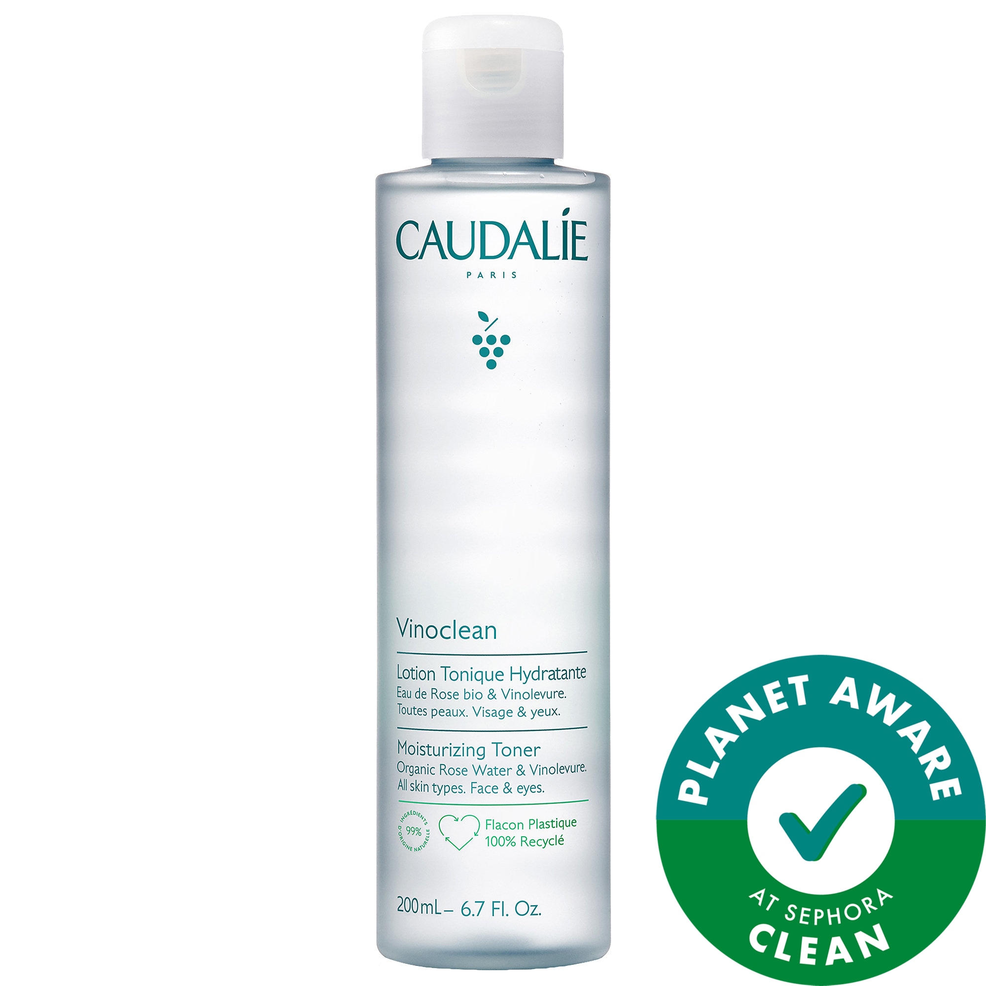 Caudalie Vinoclean Moisturizing Toner with Rose Water 6.7 oz/ 200 mL