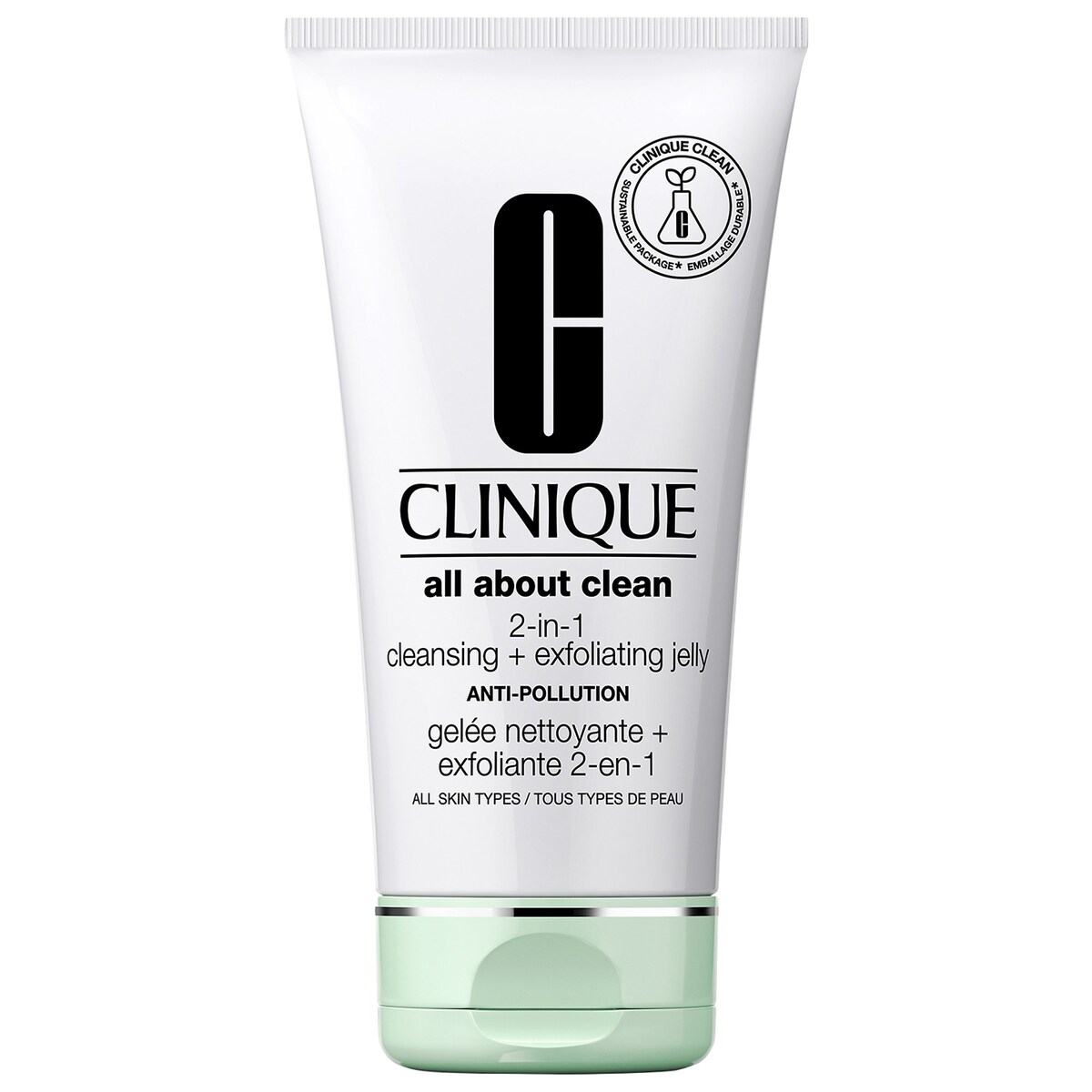 CLINIQUE All About Clean 2-in-1 Cleansing and Exfoliating Jelly Cleanser with Salicylic Acid bottle