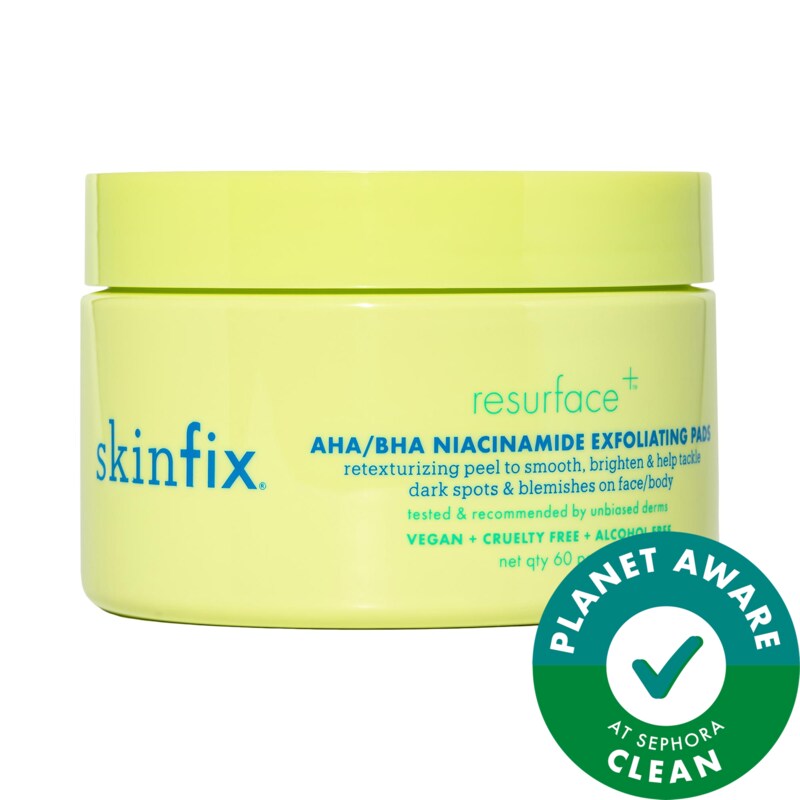 Resurface+ AHA/BHA Niacinamide Exfoliating Pads for Face and Targeted Body