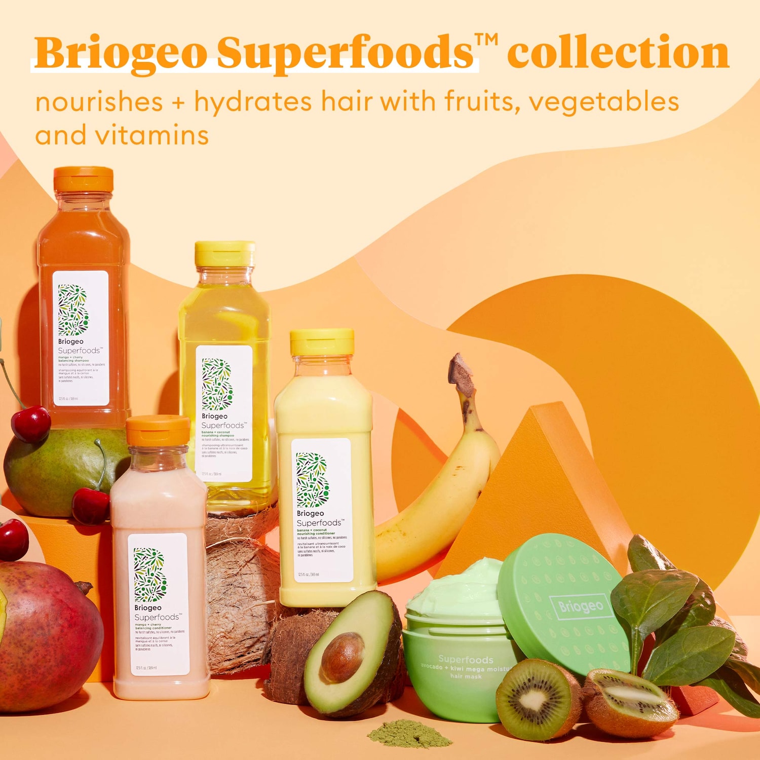 Briogeo Superfoods Mango + Cherry Balancing Shampoo + Conditioner Duo for Oil Control Mall of