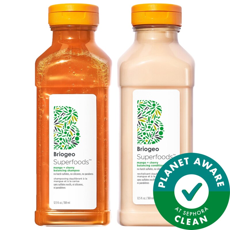 Superfoods Mango + Cherry Balancing Shampoo + Conditioner Duo for Oil Control