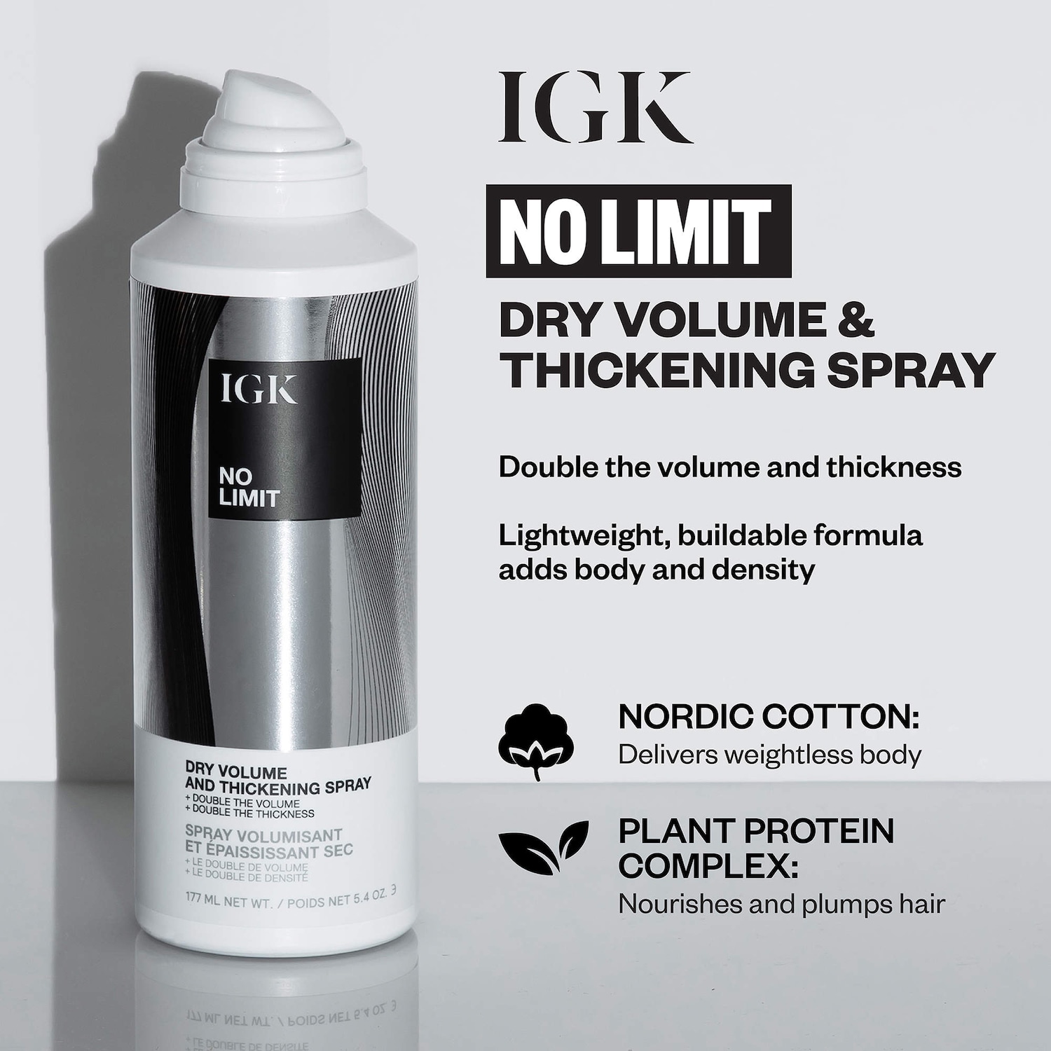 IGK No Limit Dry Volume and Thickening Spray