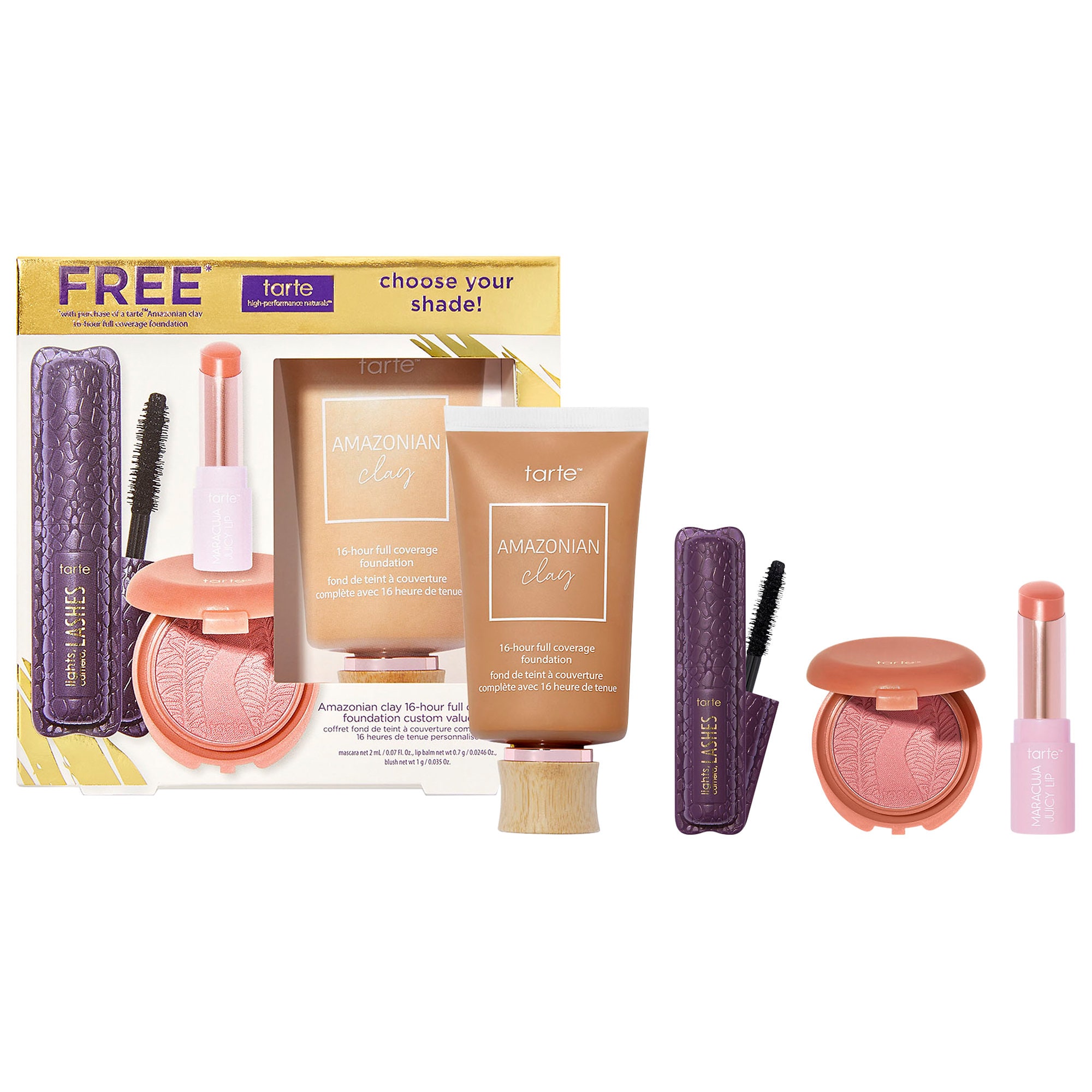 Tarte Amazonian Clay 16hour Full Coverage Foundation Custom Value Set