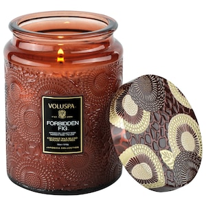 VOLUSPA Forbidden Fig Glass Jar Candle INTERNATIONAL SHIPPING