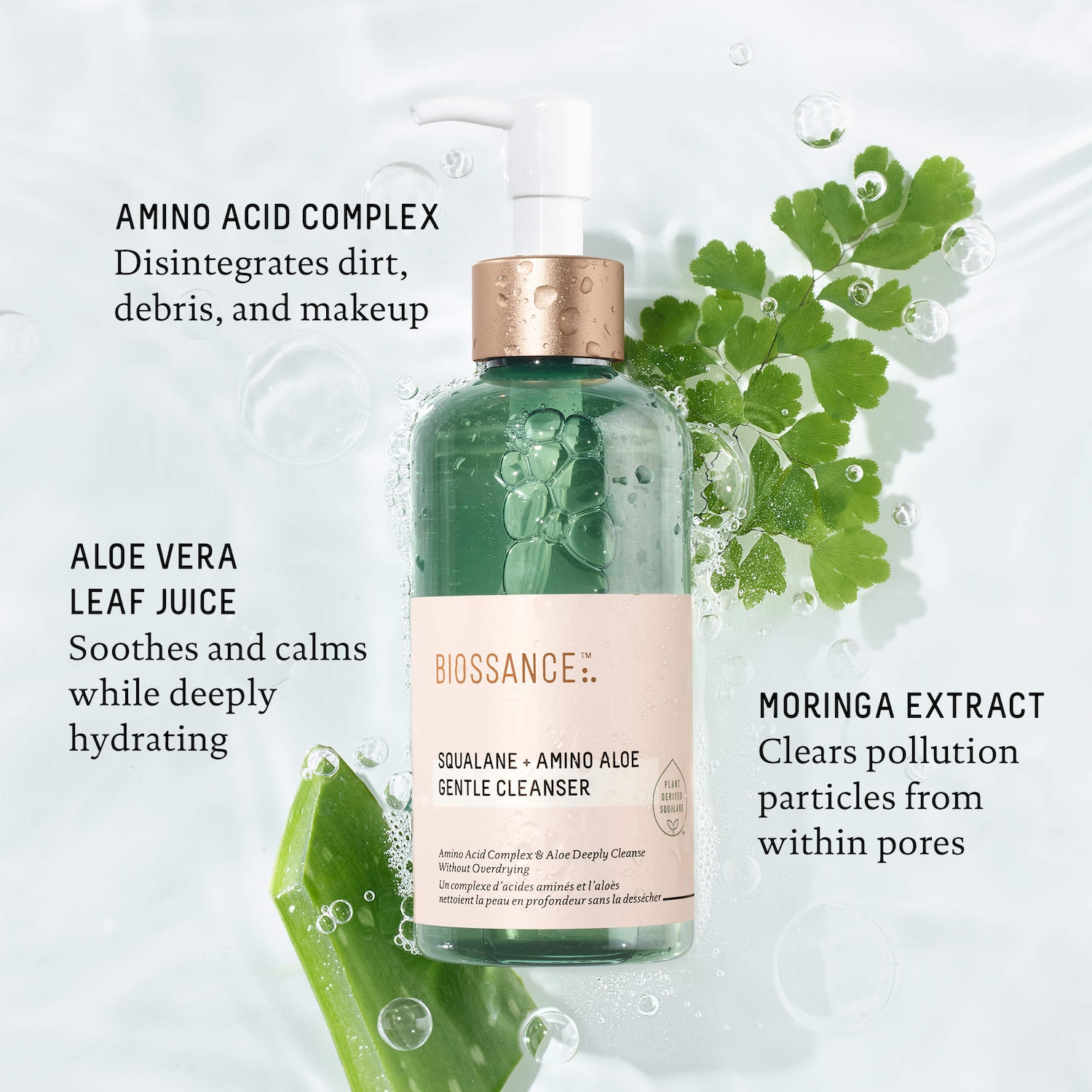 Amino Aloe Gentle Pore-Minimizing Cleanser + Squalane
