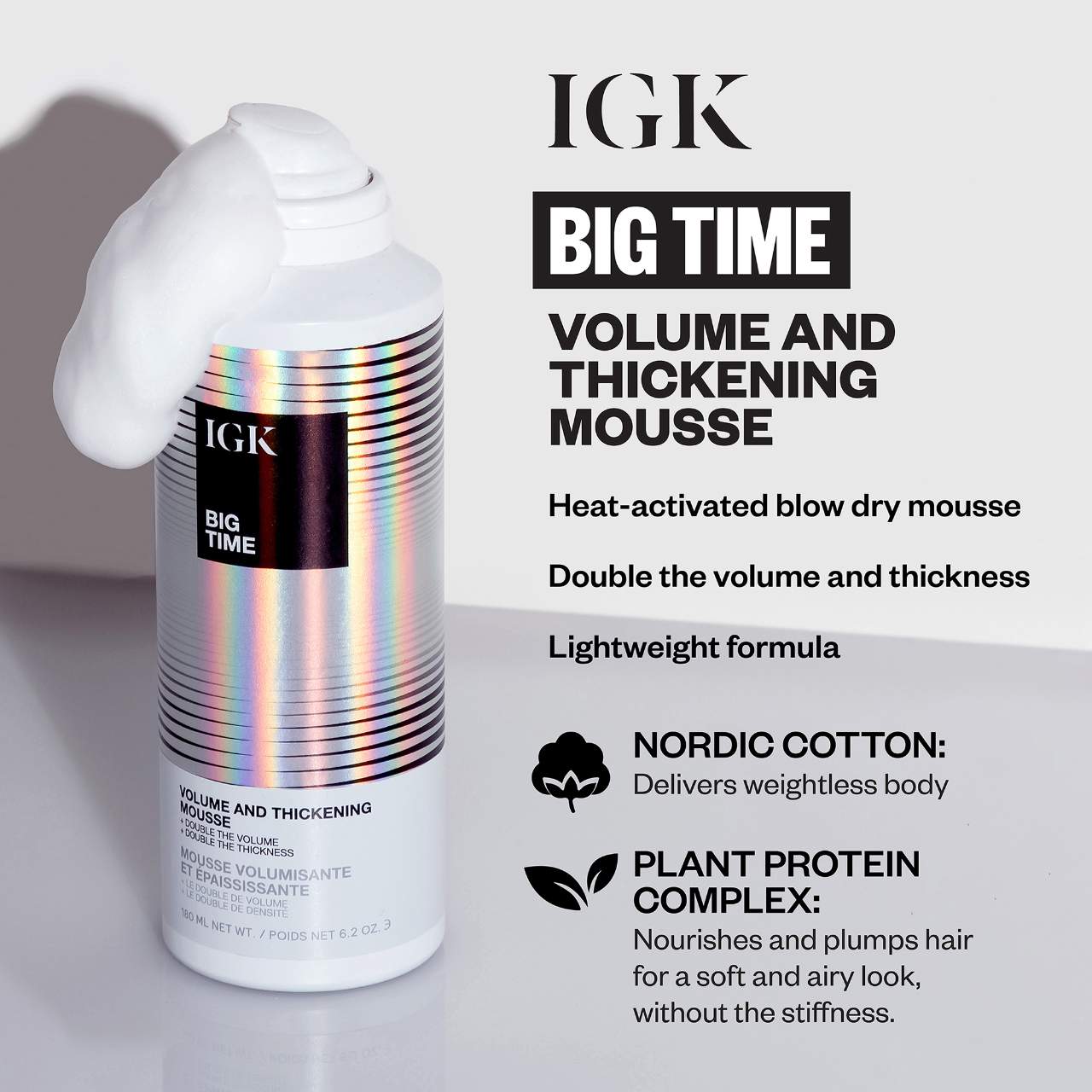 Big Time Volumizing Mousse - IGK | Sephora
