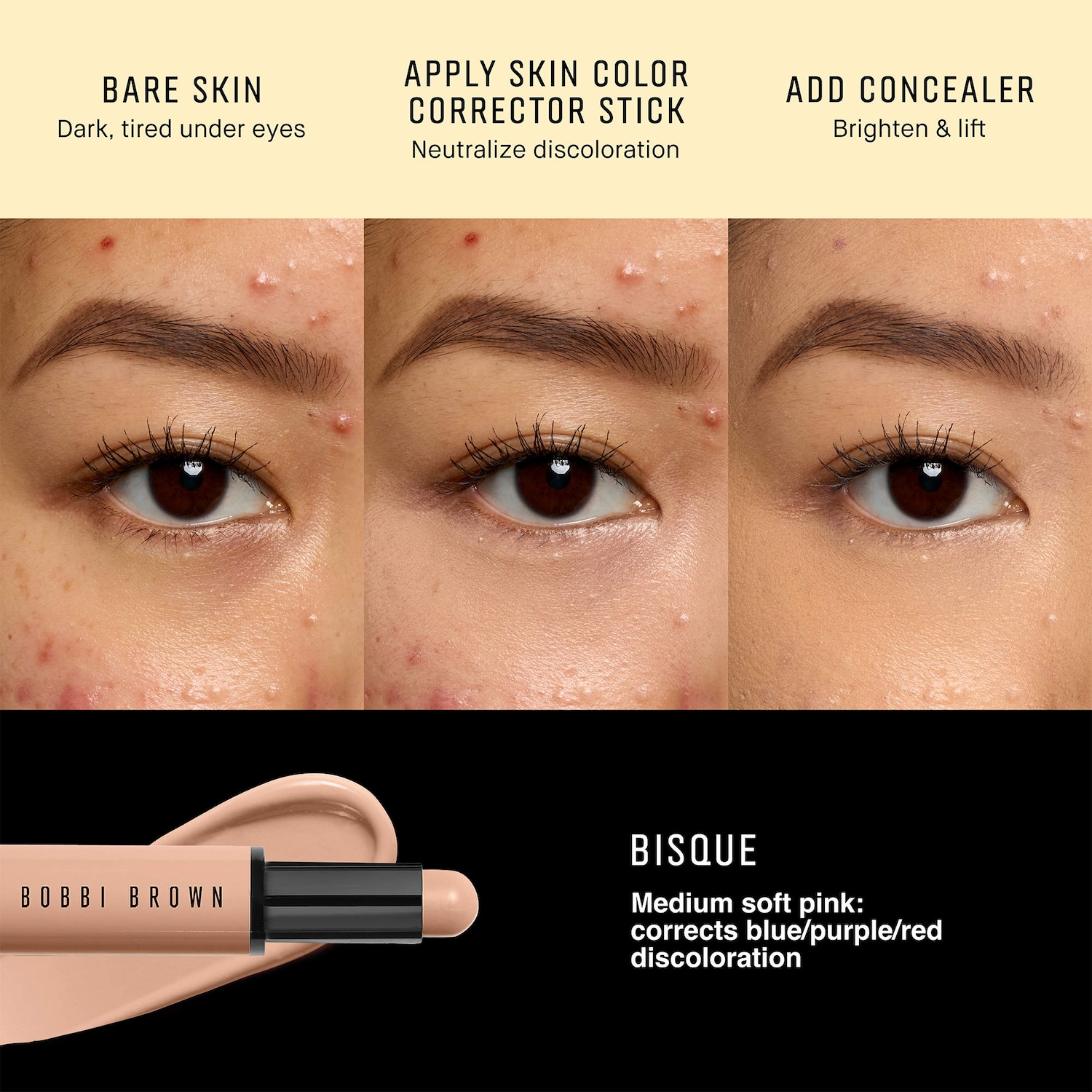 Bâton correcteur de teint longue tenue