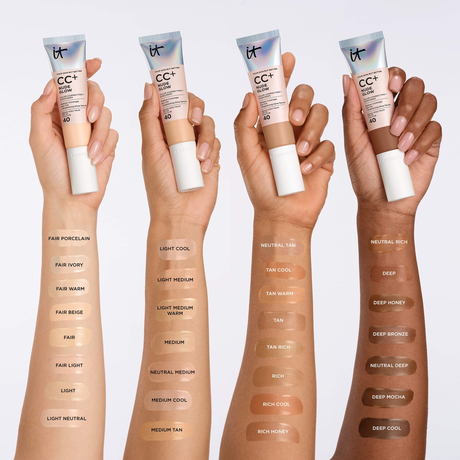 CC+ Nude Glow Lightweight Foundation + Serum with SPF 40 and Niacinamide