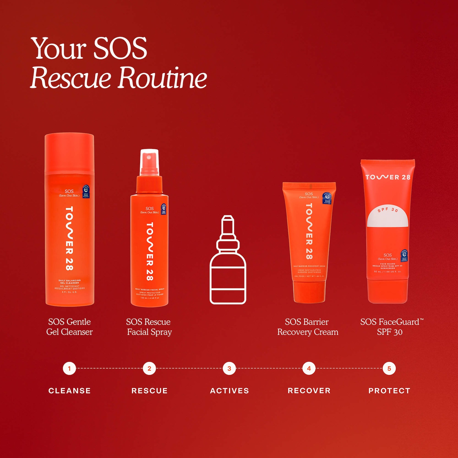 Mini SOS Save.Our.Skin Daily Rescue Facial Spray - Tower 28 Beauty