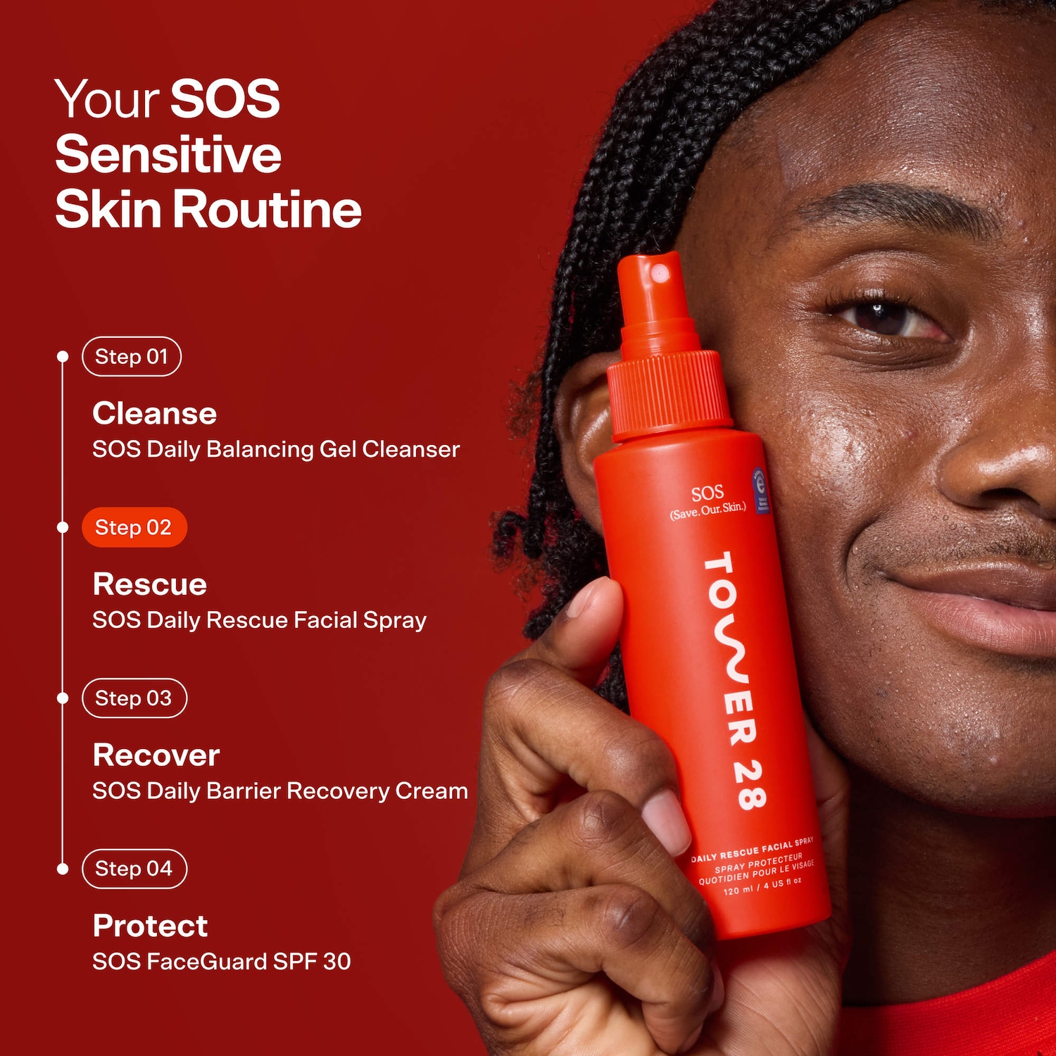 Mini SOS Save.Our.Skin Daily Rescue Facial Spray - Tower 28 Beauty