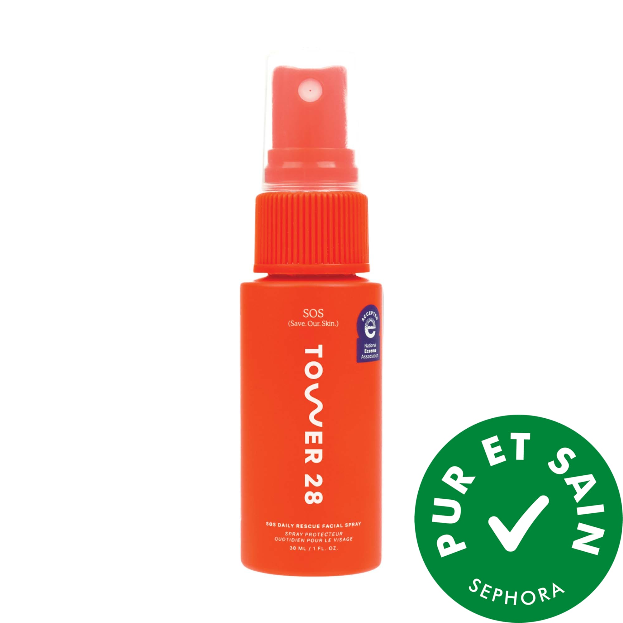 Tower 28 Beauty Minivaporisateur visage quotidien SOS avec acide hypochloreux 1 oz/ 30 mL